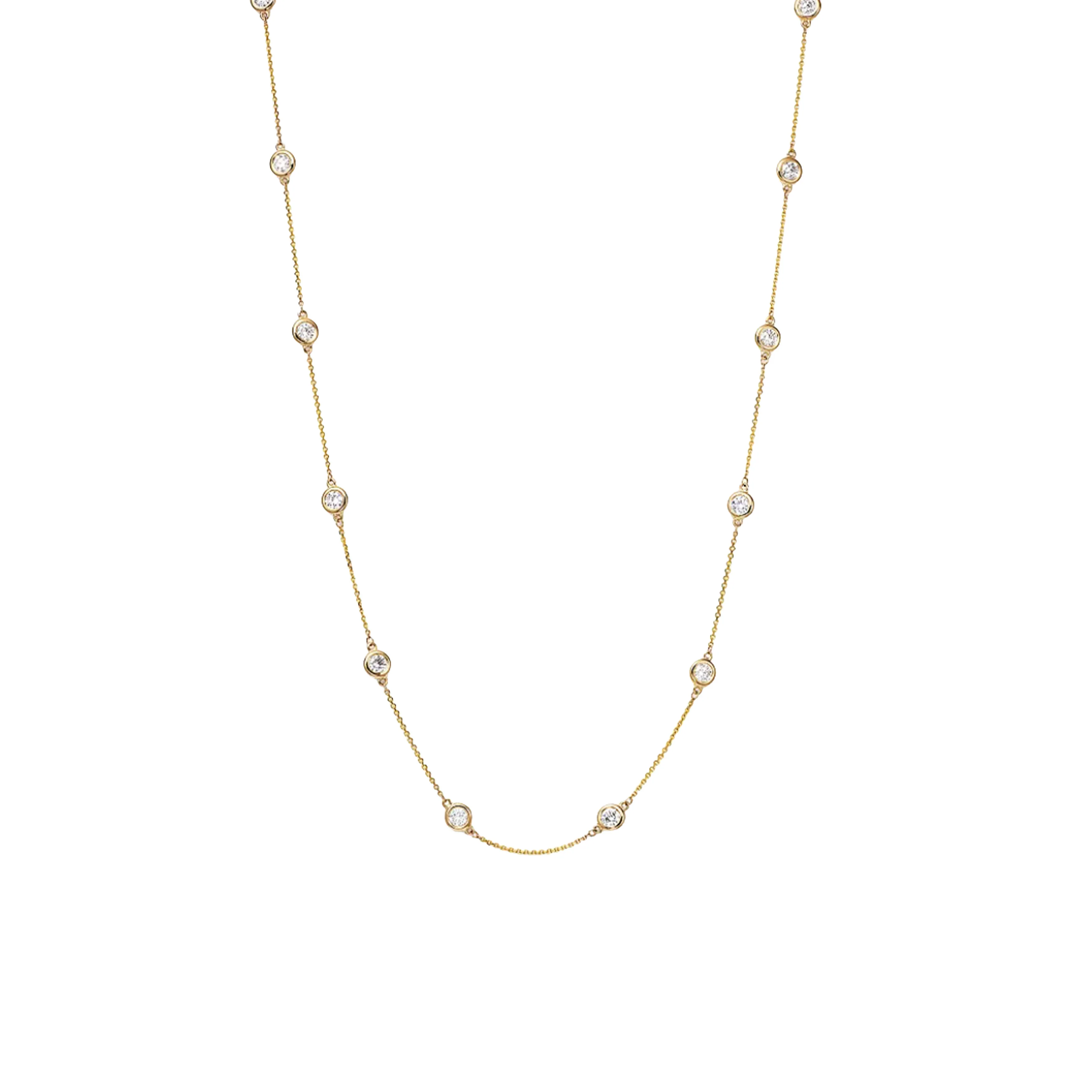 14K Yellow Gold Diamond Pendant Necklace 2.55CTW