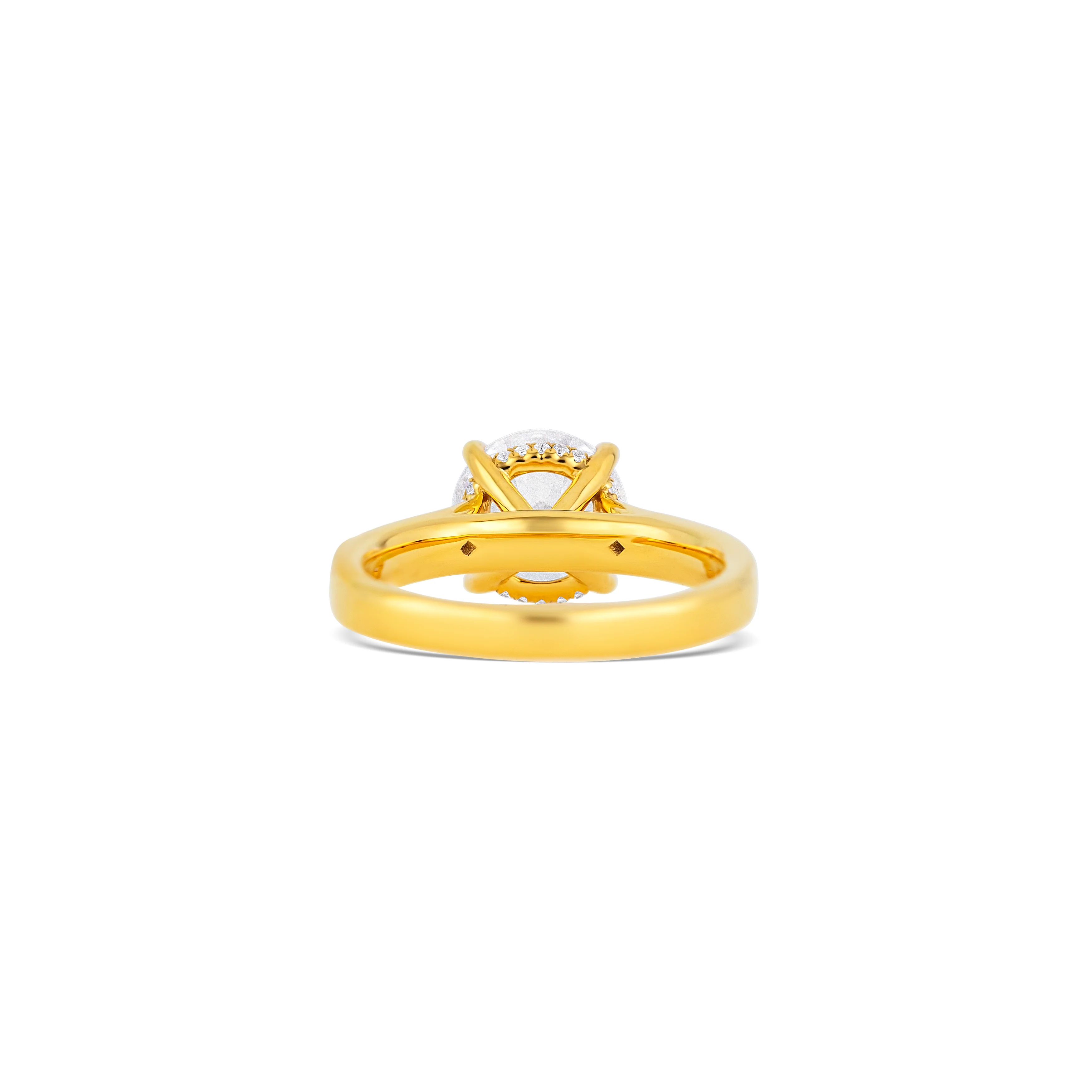 14K Yellow Gold Engagement Ring Setting with Accent Stones - Image 4