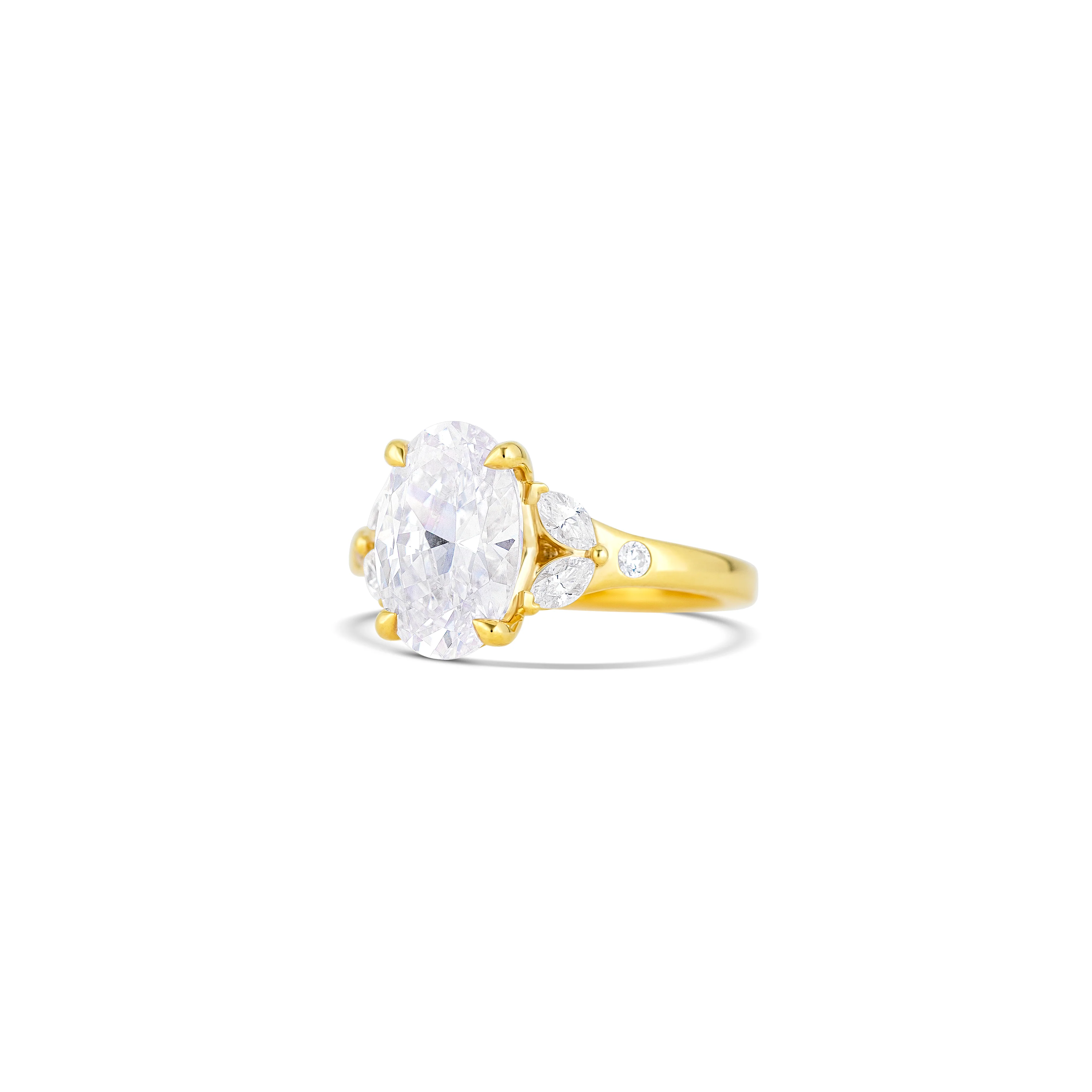 14K Yellow Gold Floral Diamond Engagement Ring Setting - Image 2