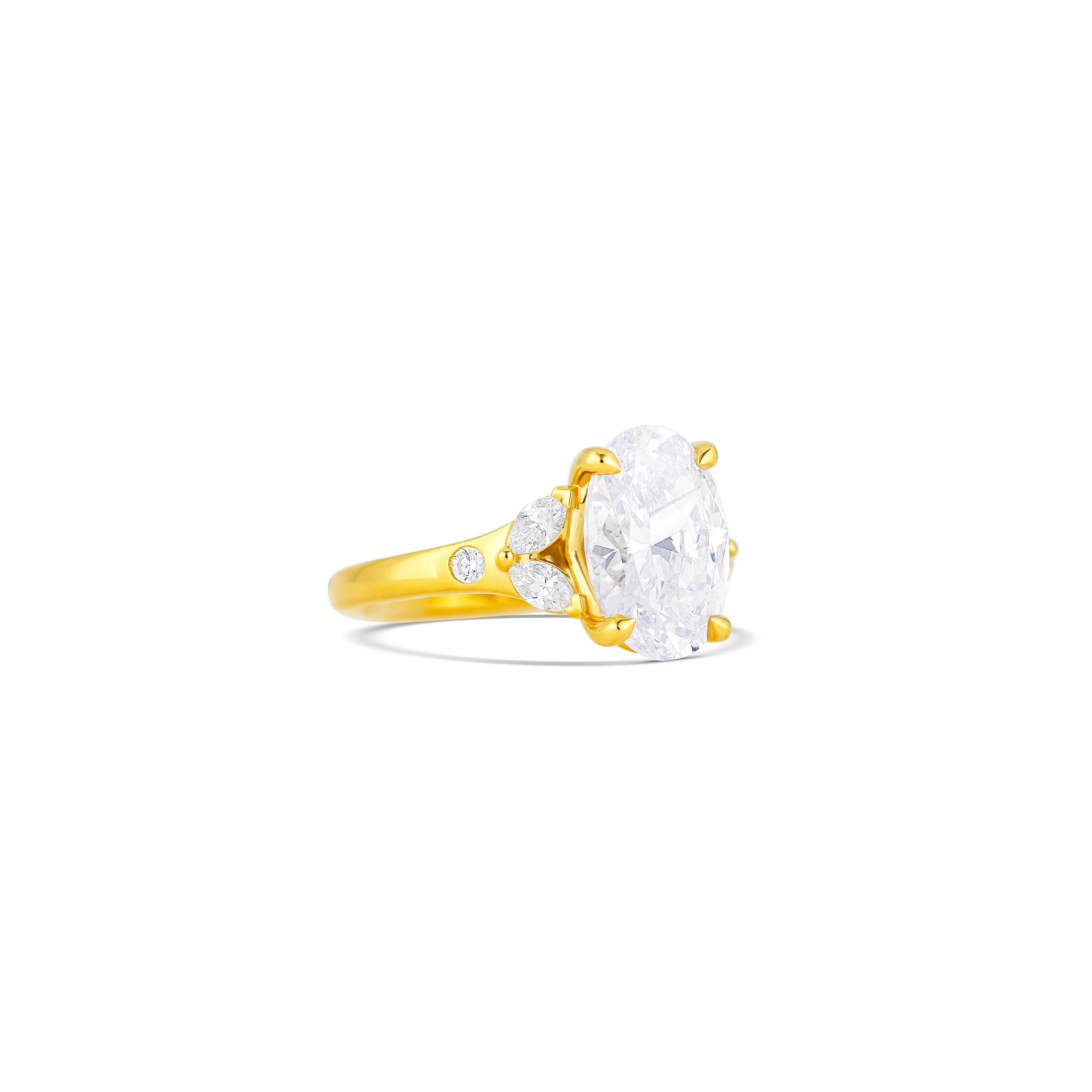 14K Yellow Gold Floral Diamond Engagement Ring Setting - Image 3
