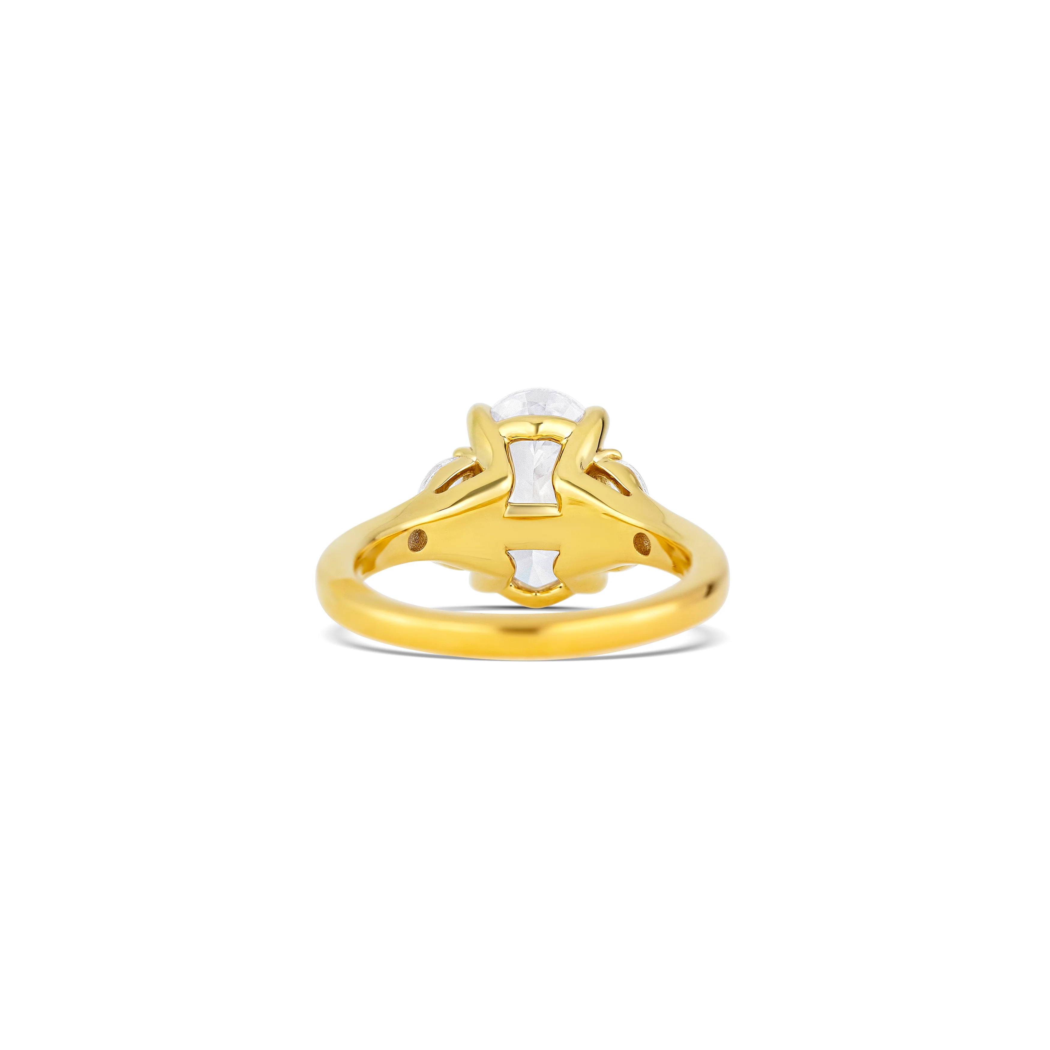 14K Yellow Gold Floral Diamond Engagement Ring Setting - Image 4