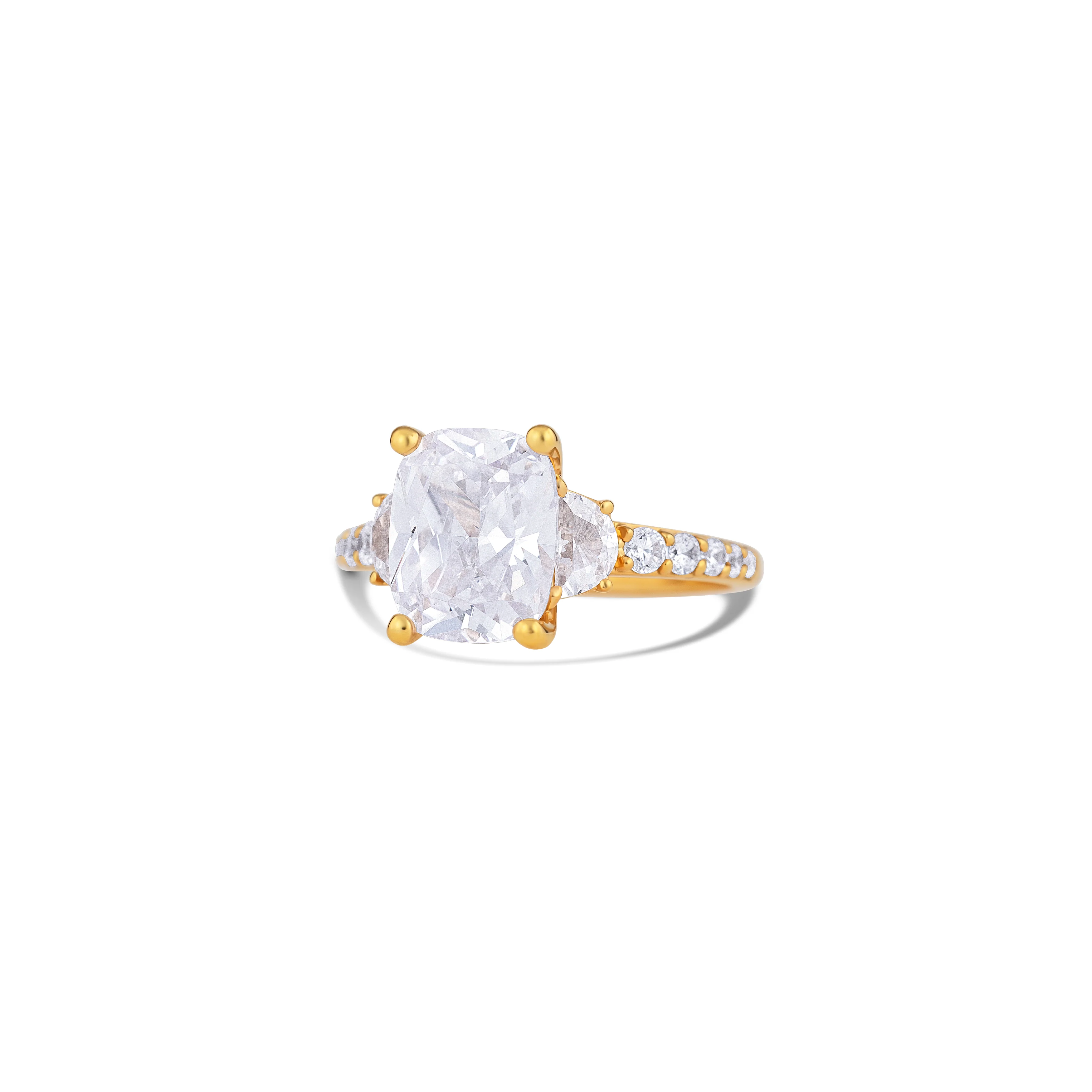 14K Yellow Gold Four Prong Round Diamond Engagement Ring - Image 2