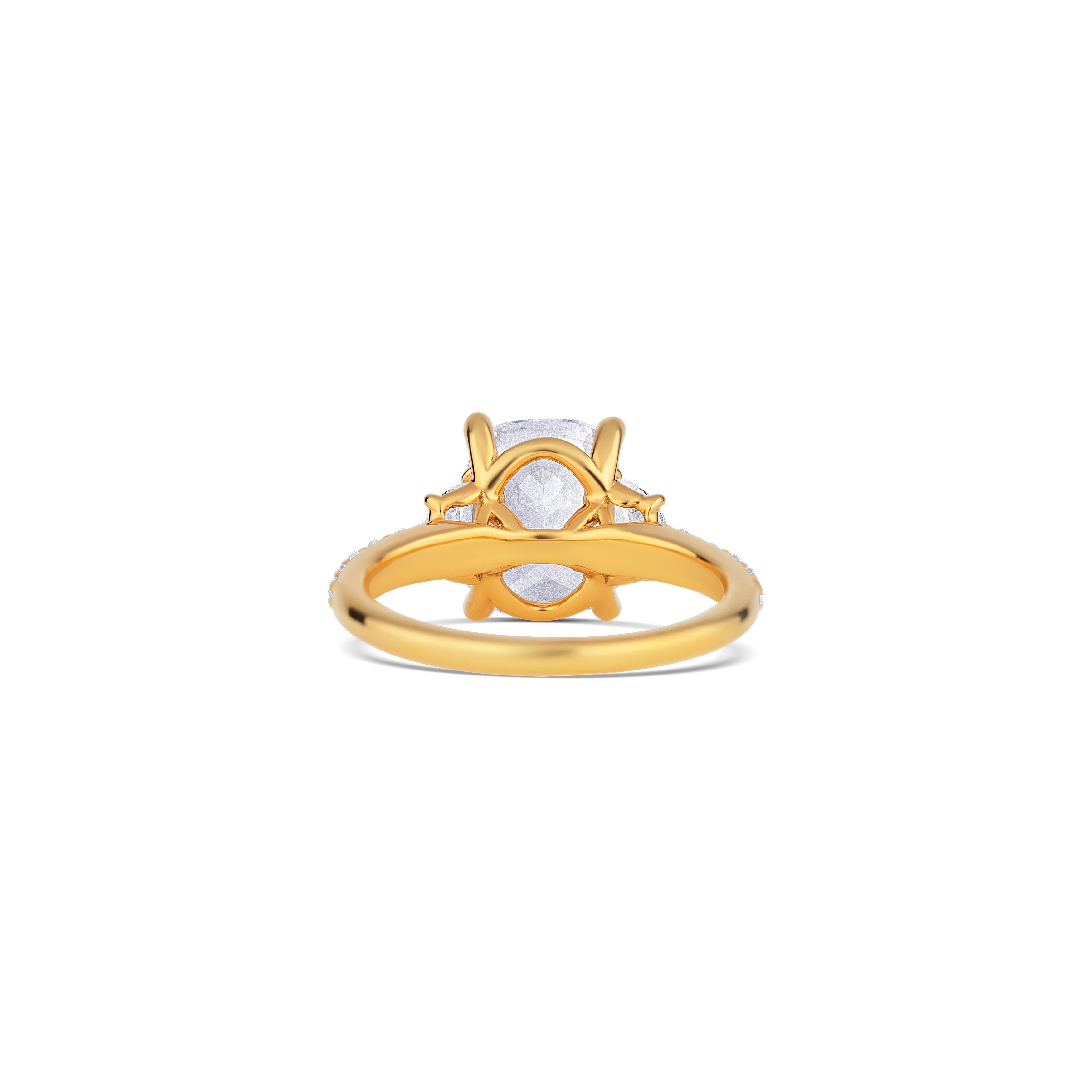 14K Yellow Gold Four Prong Round Diamond Engagement Ring - Image 4