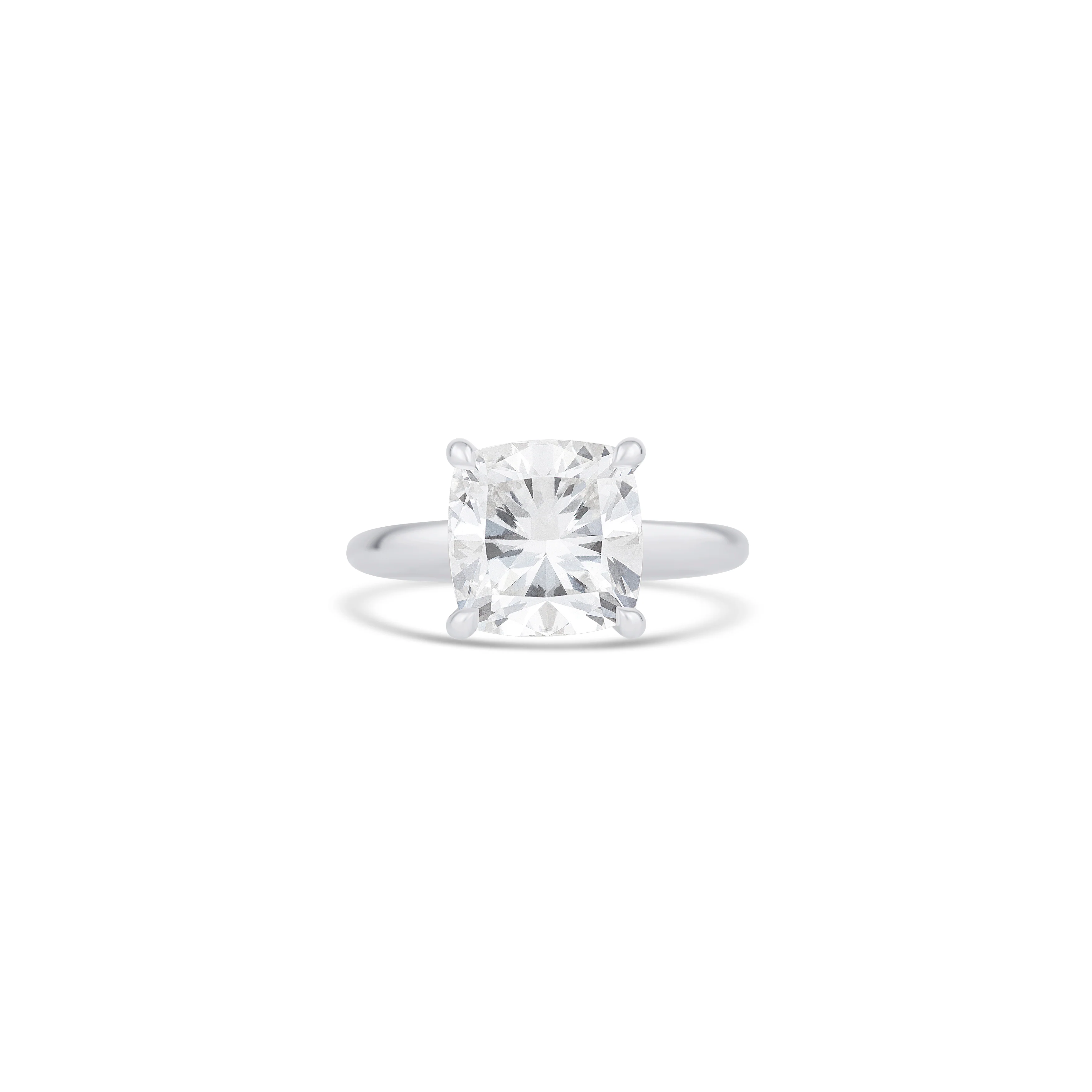 14K Yellow Gold Lab Grown Cushion Diamond Solitaire Engagement Ring