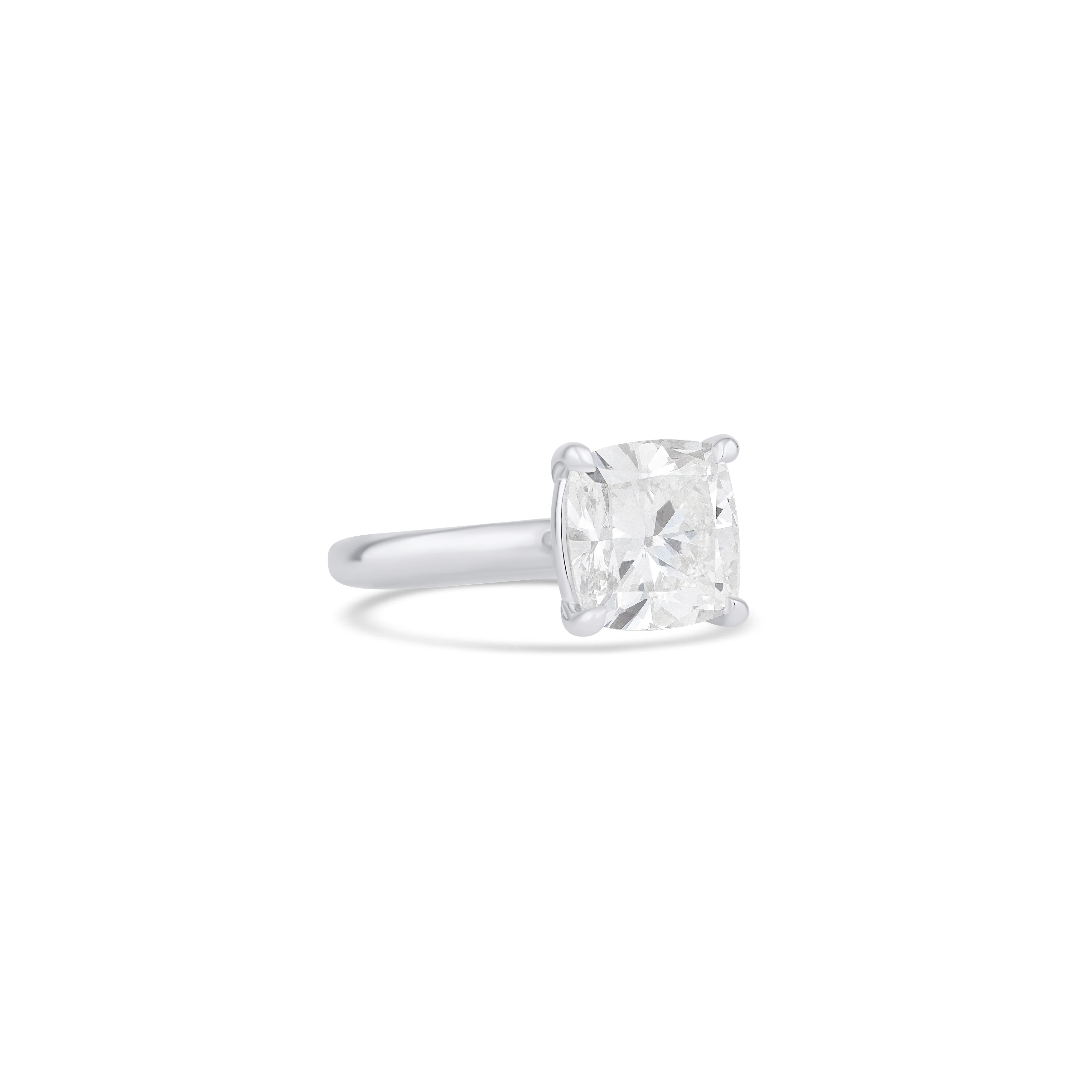 14K Yellow Gold Lab Grown Cushion Diamond Solitaire Engagement Ring - Image 3