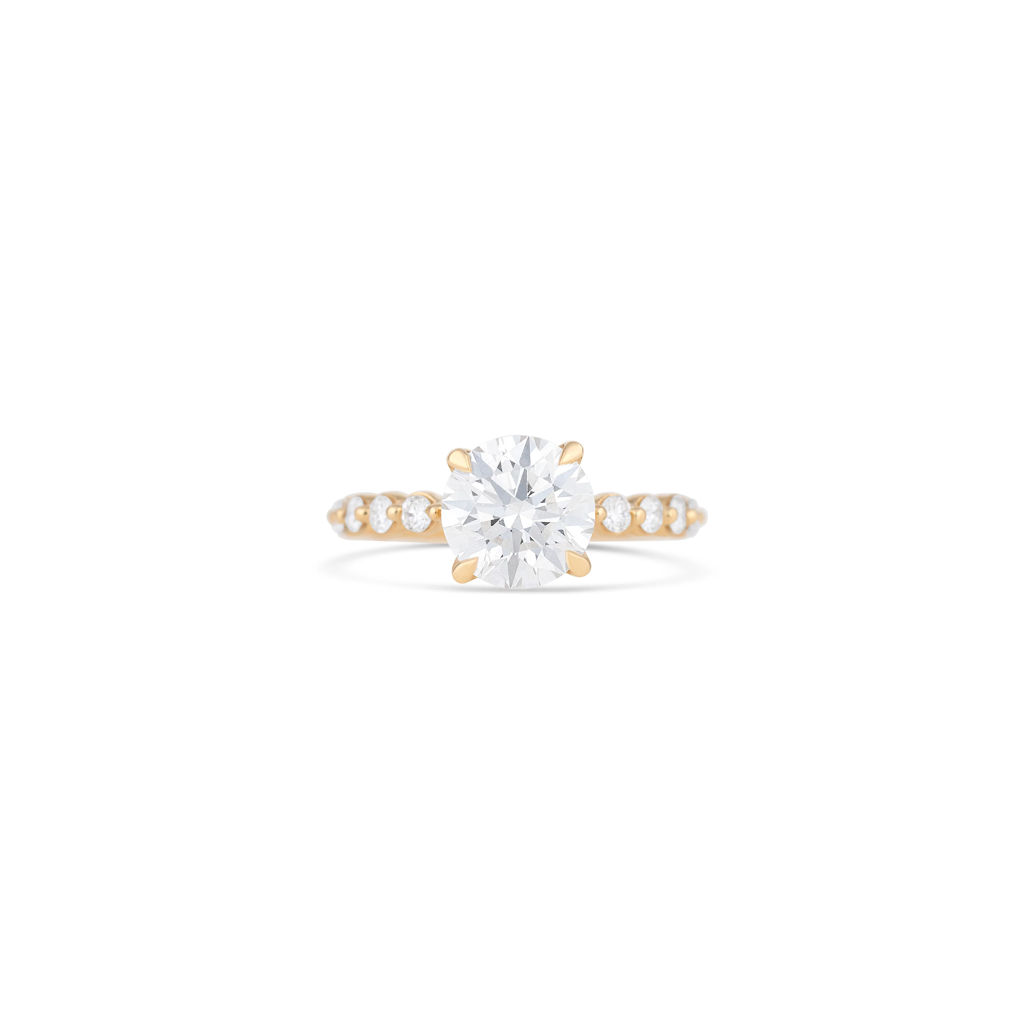 14K Yellow Gold Lab Grown Round Diamond Engagement Ring
