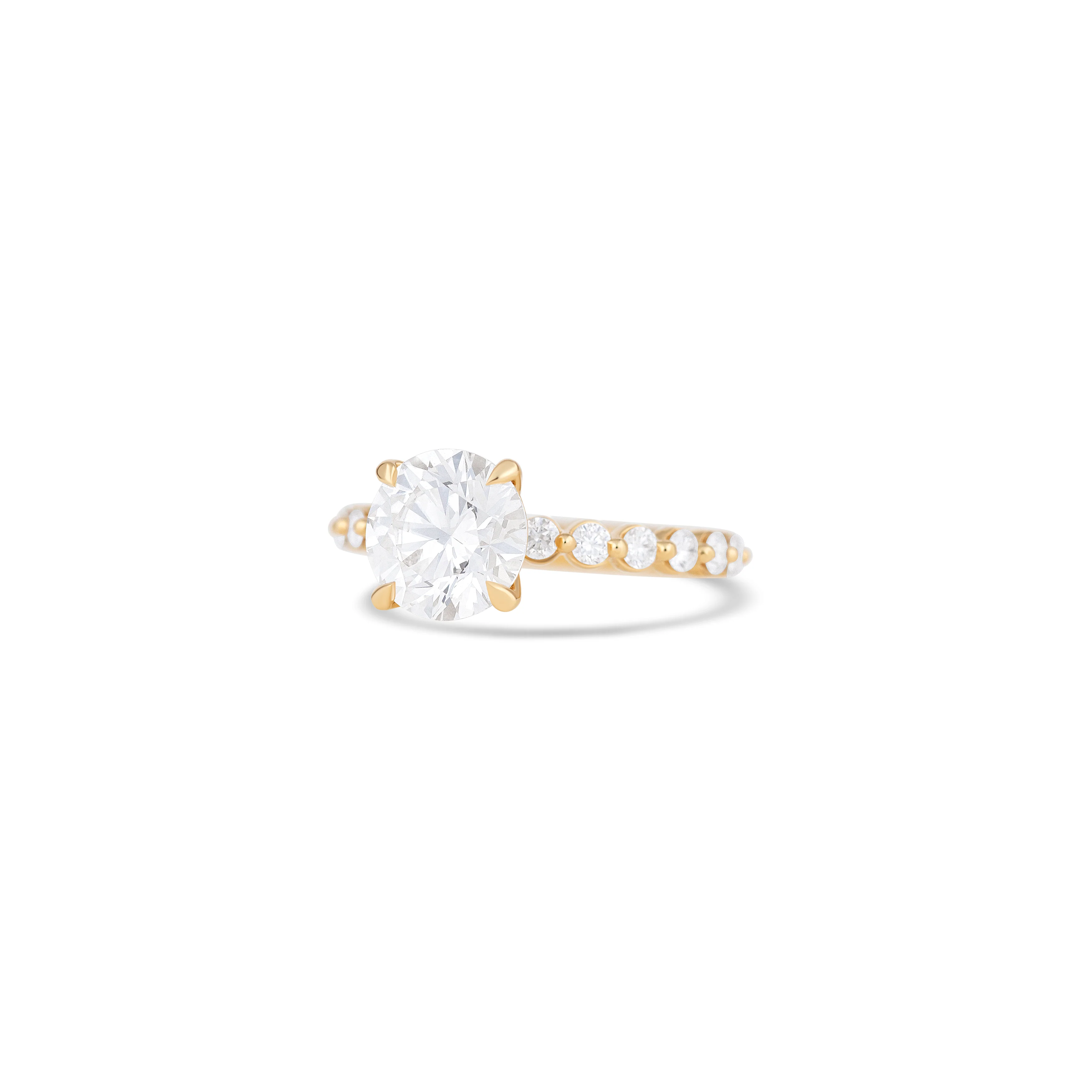 14K Yellow Gold Lab Grown Round Diamond Engagement Ring - Image 2
