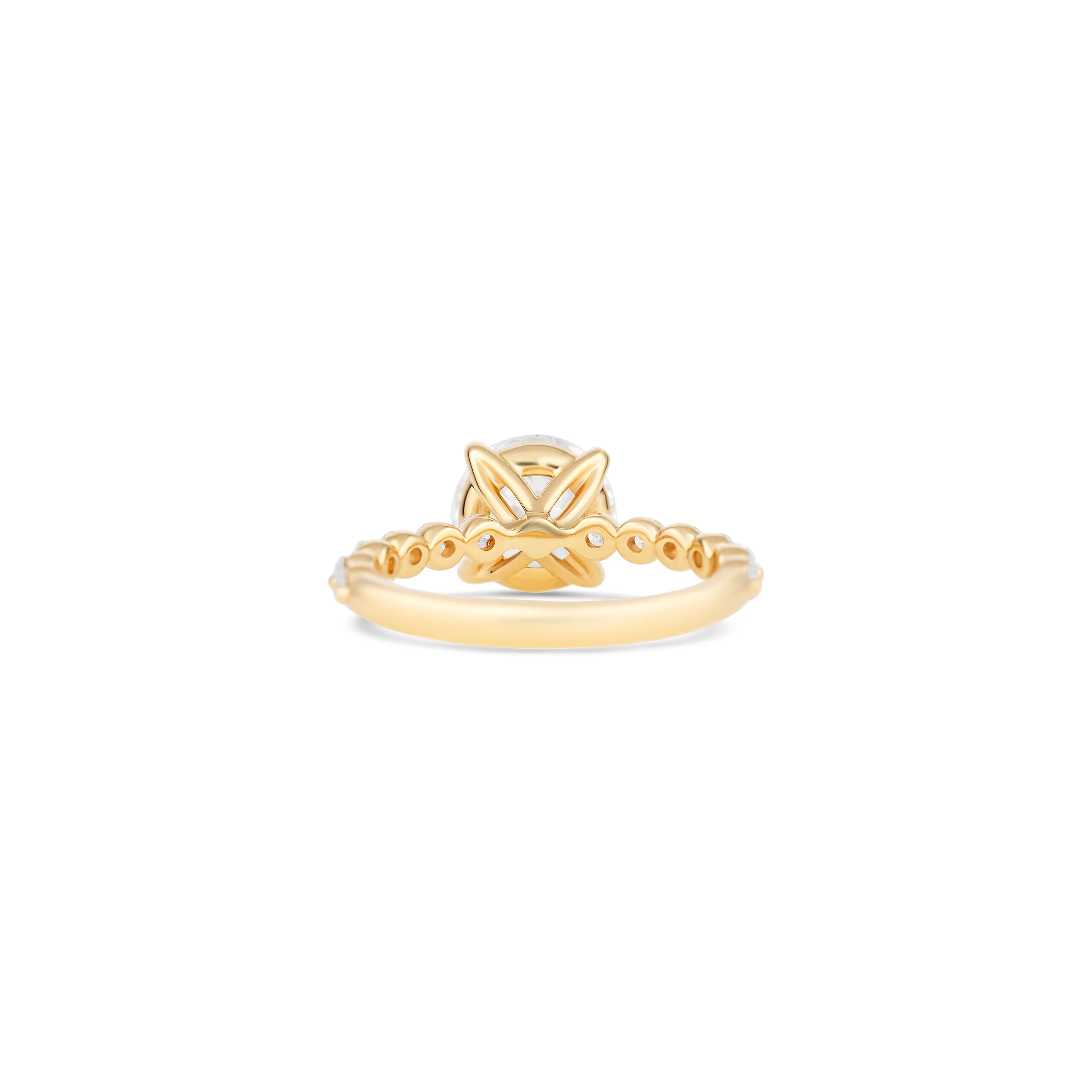 14K Yellow Gold Lab Grown Round Diamond Engagement Ring - Image 4