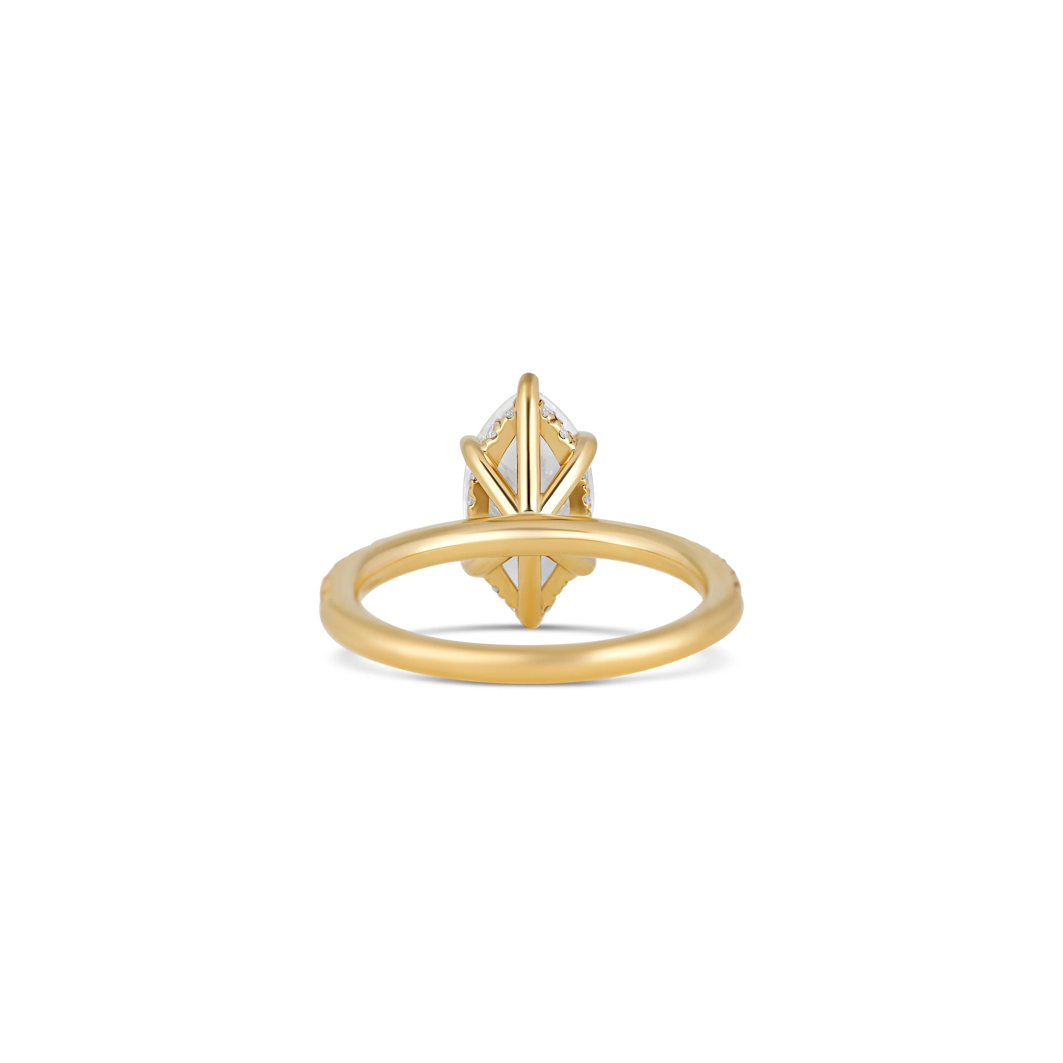 14K Yellow Gold Marquise Diamond Engagement Ring - Image 4
