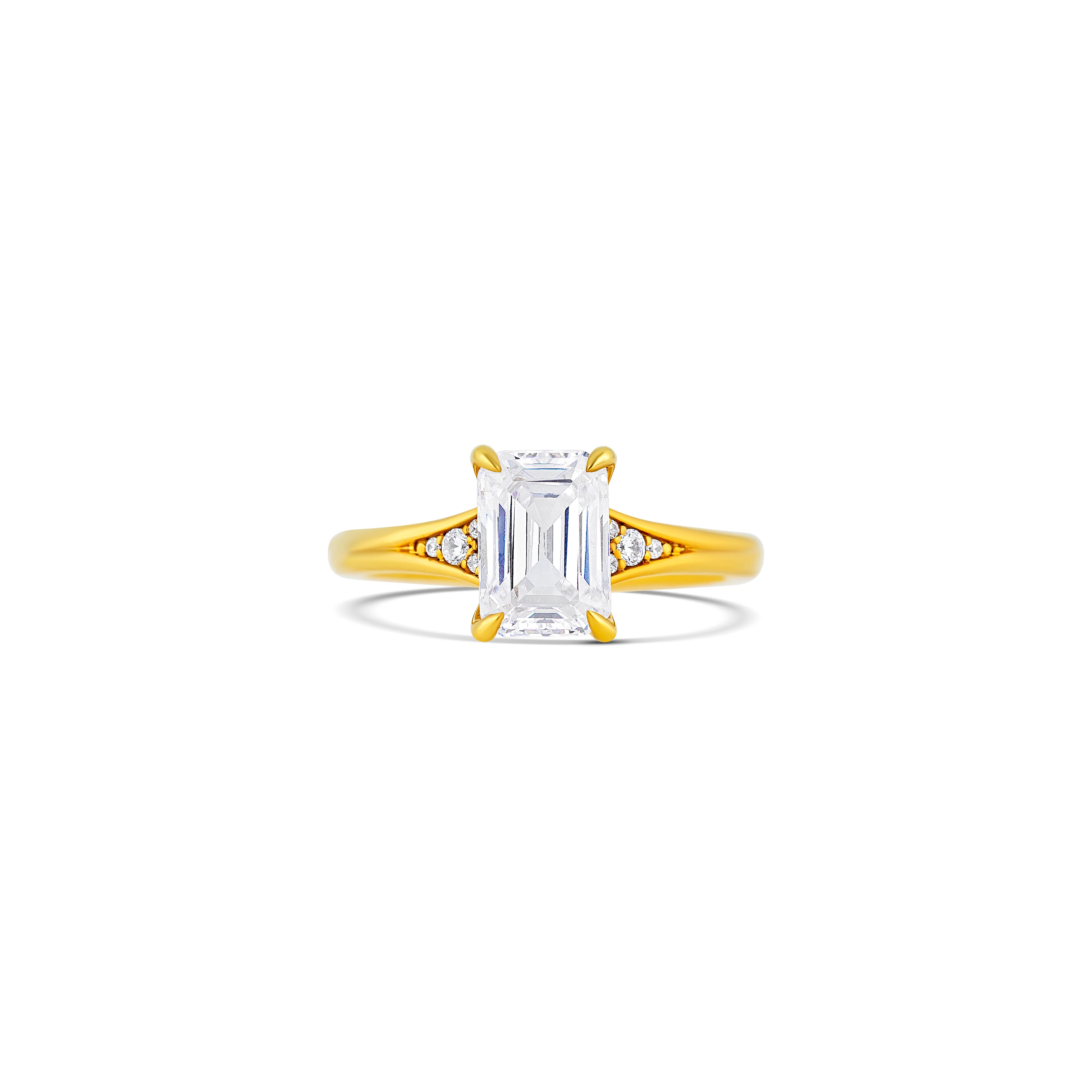 14K Yellow Gold Pavé Diamond Engagement Ring Setting