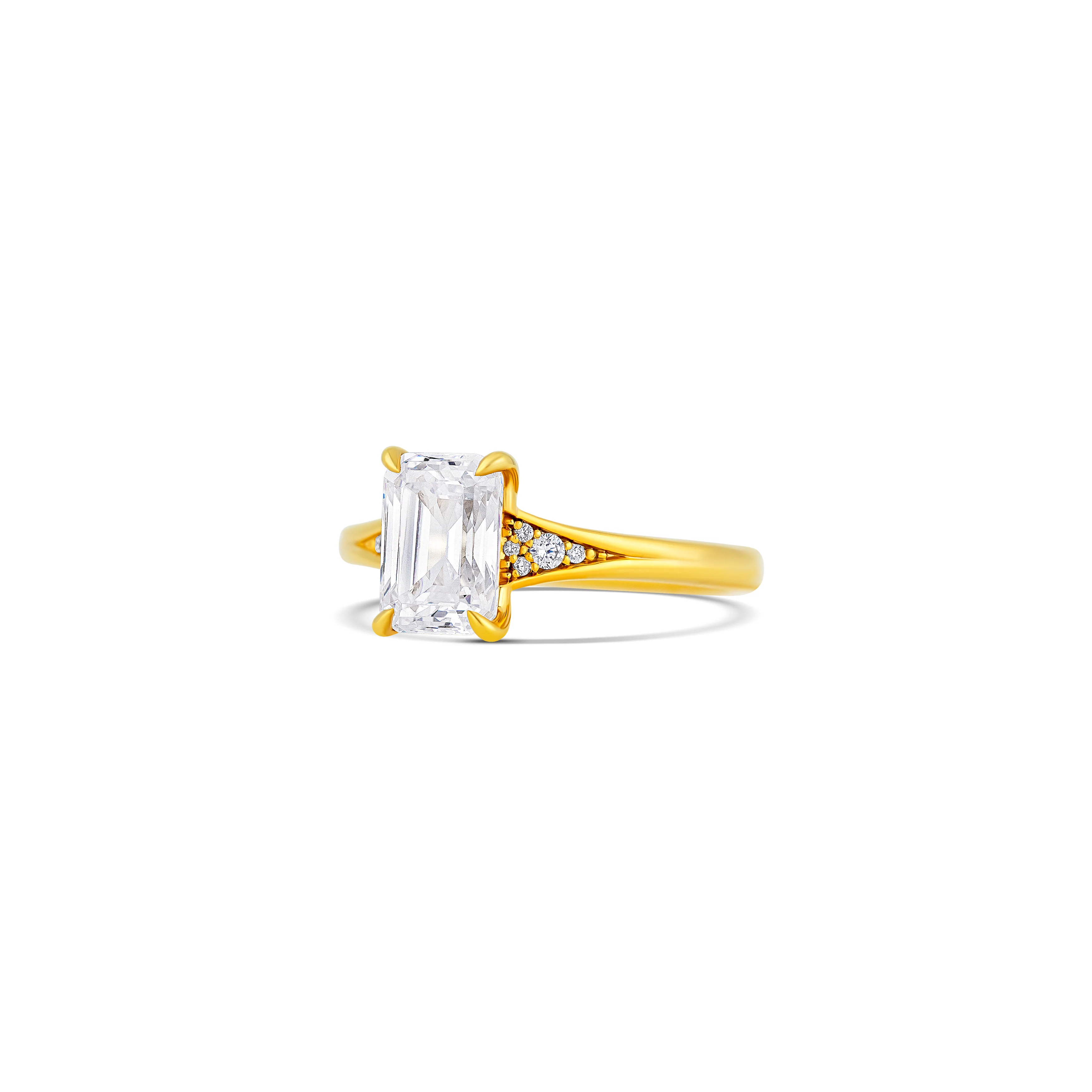 14K Yellow Gold Pavé Diamond Engagement Ring Setting - Image 2