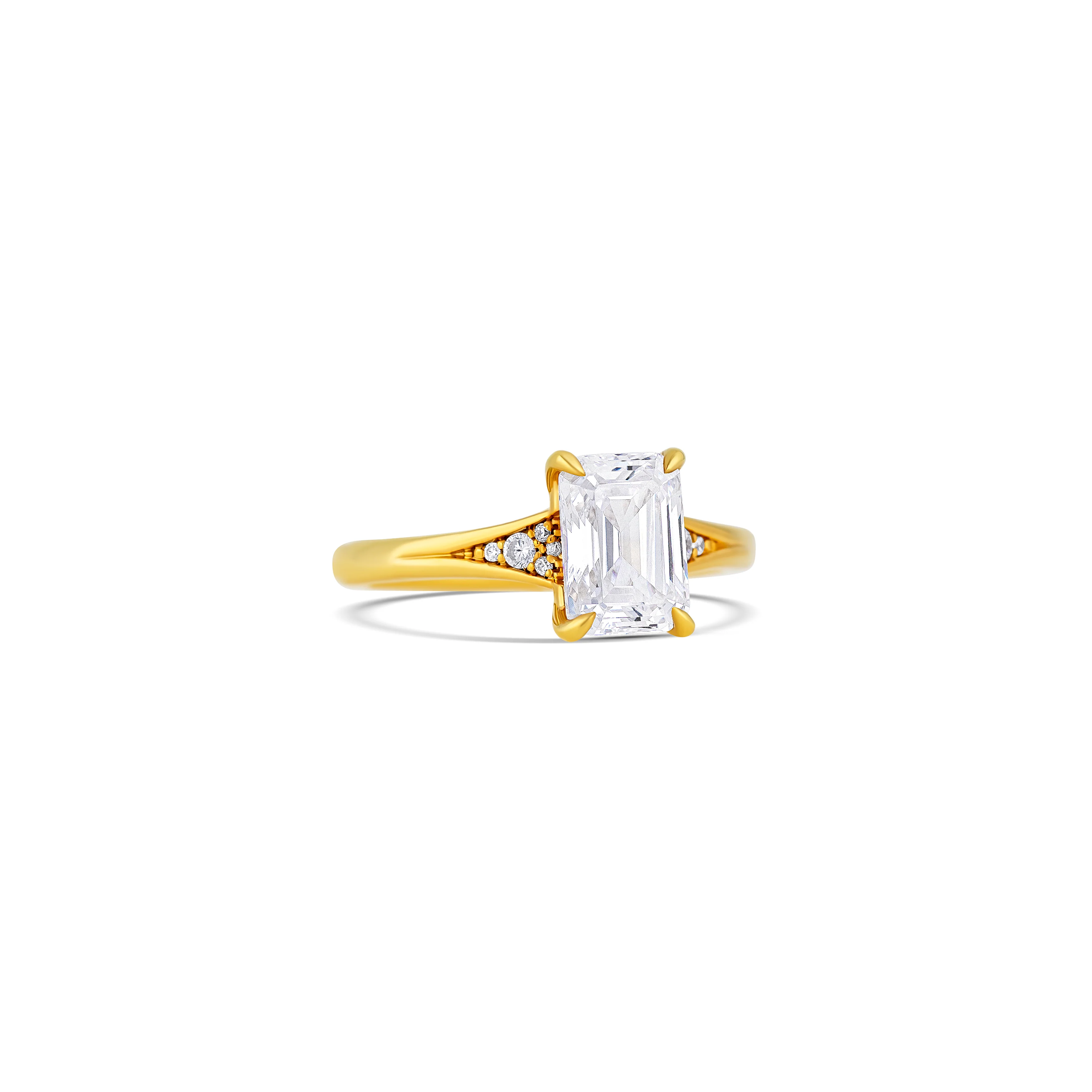14K Yellow Gold Pavé Diamond Engagement Ring Setting - Image 3