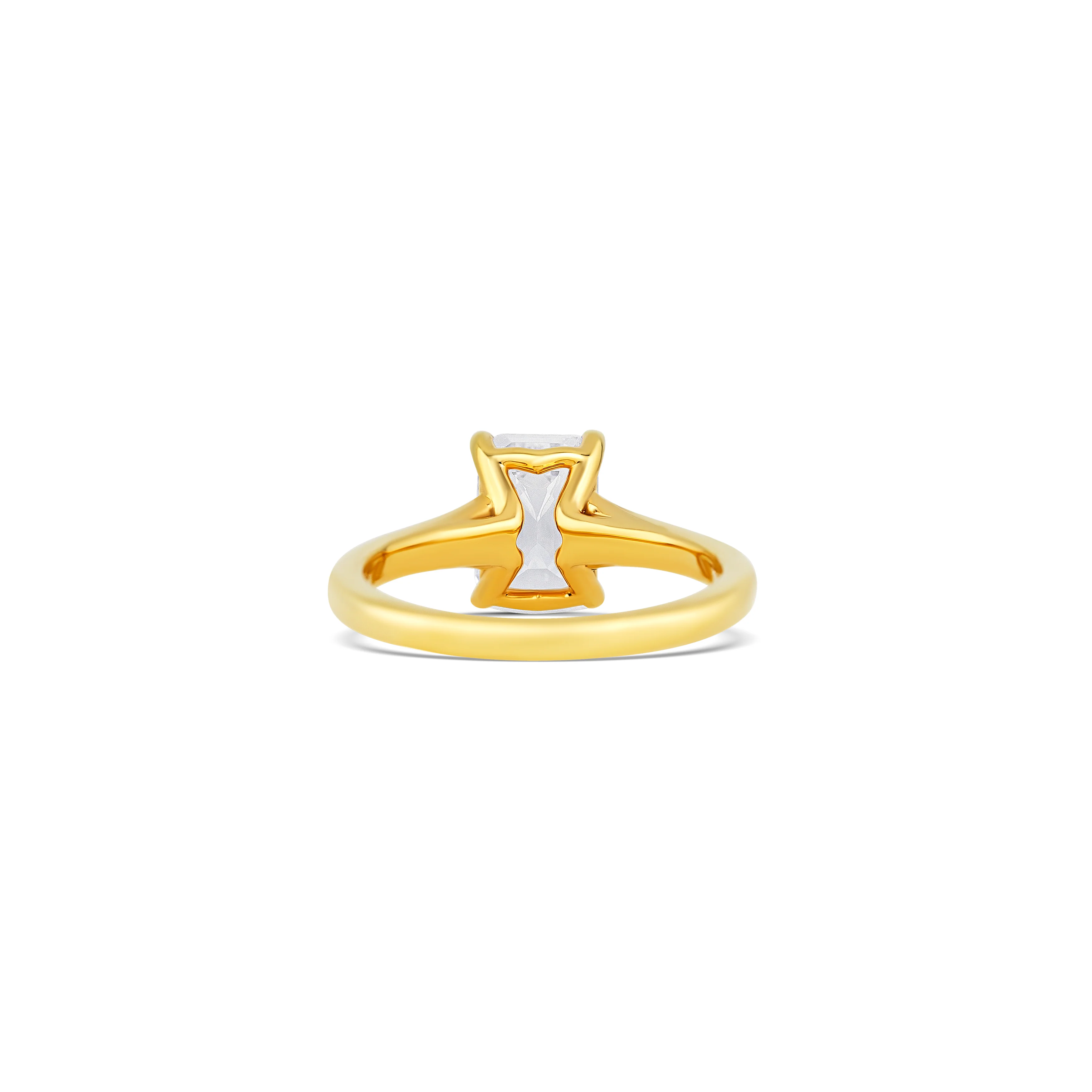 14K Yellow Gold Pavé Diamond Engagement Ring Setting - Image 4