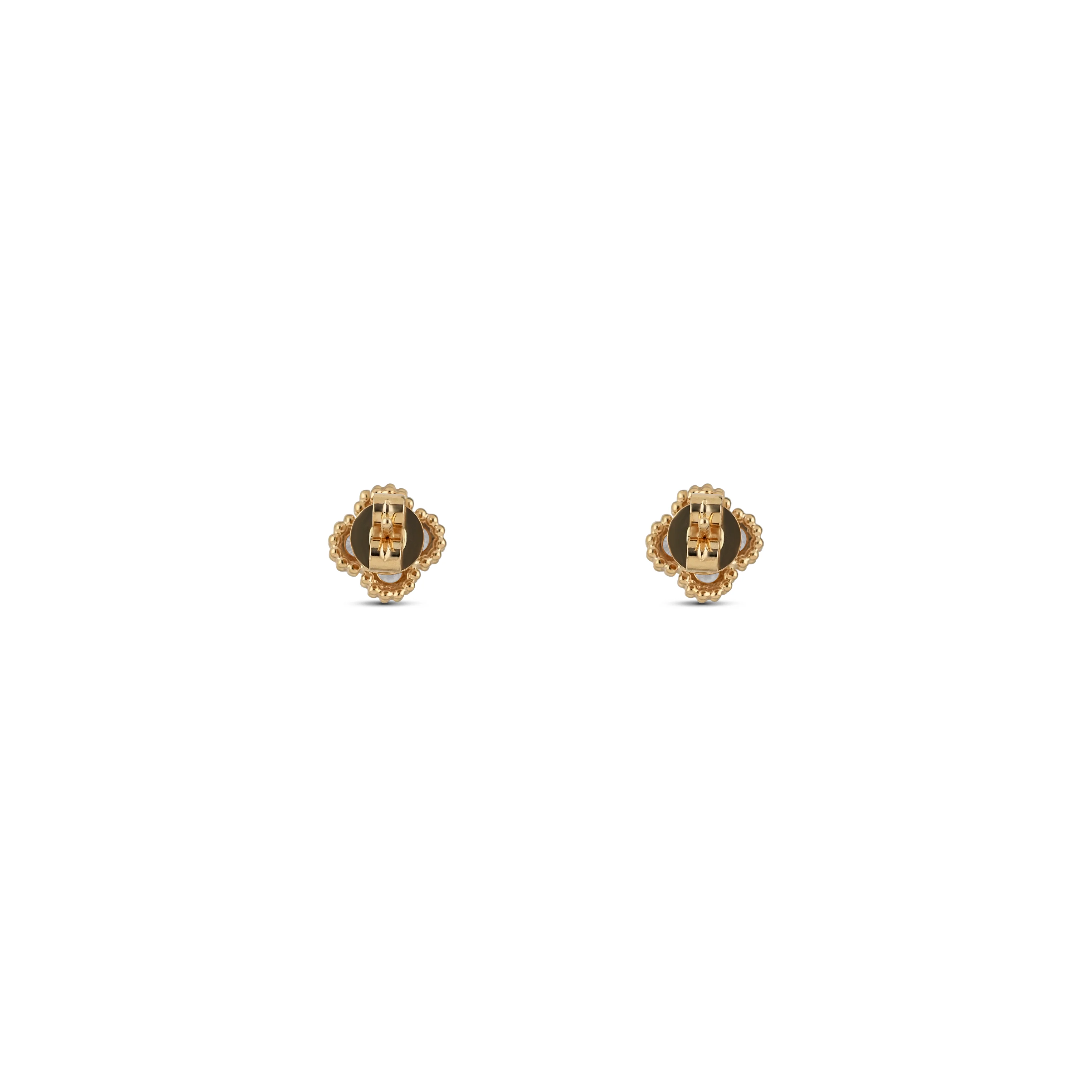 14K Yellow Gold Round Brilliant Diamond Cluster Stud Earrings - Image 4