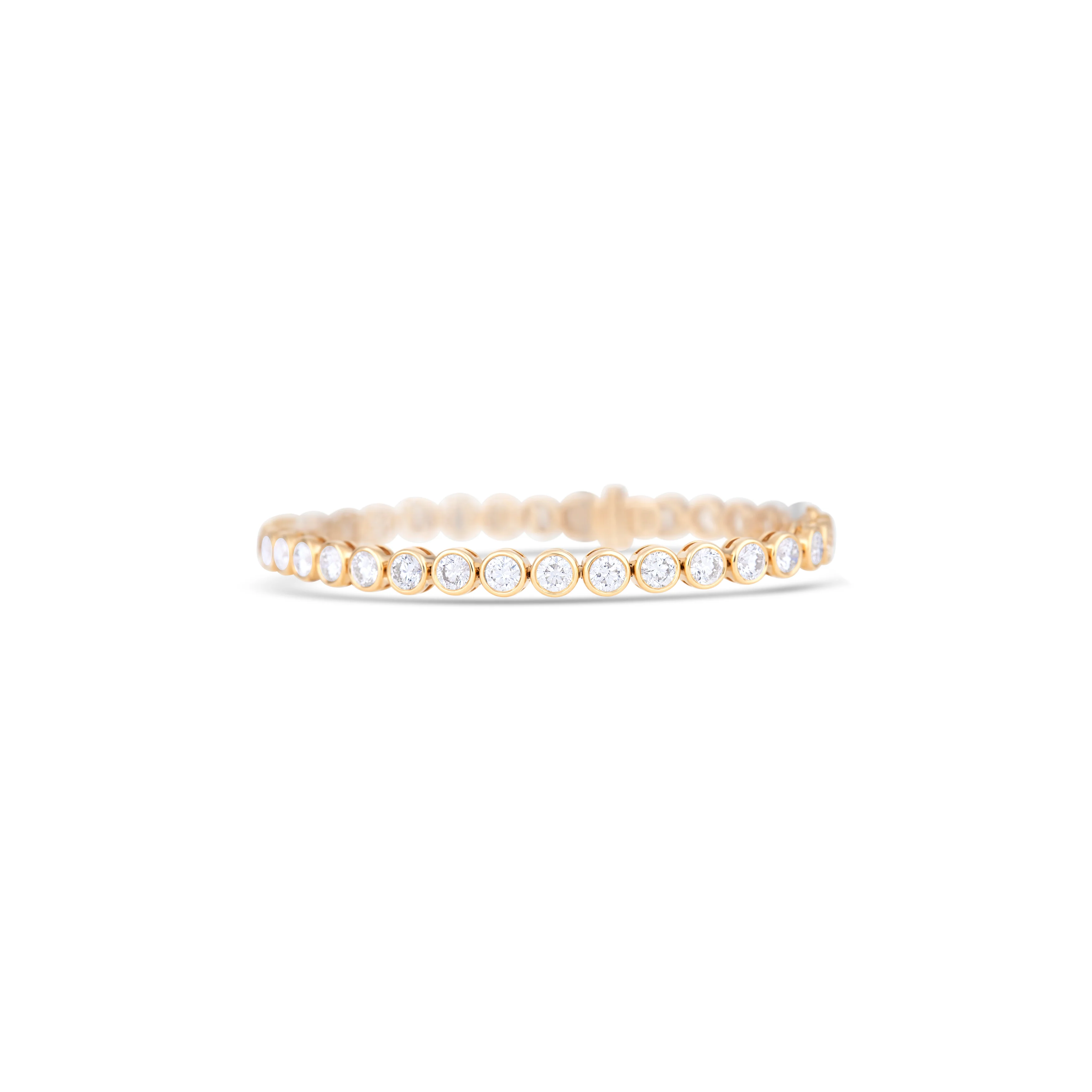 14K Yellow Gold Round Diamond Bracelet - Image 2