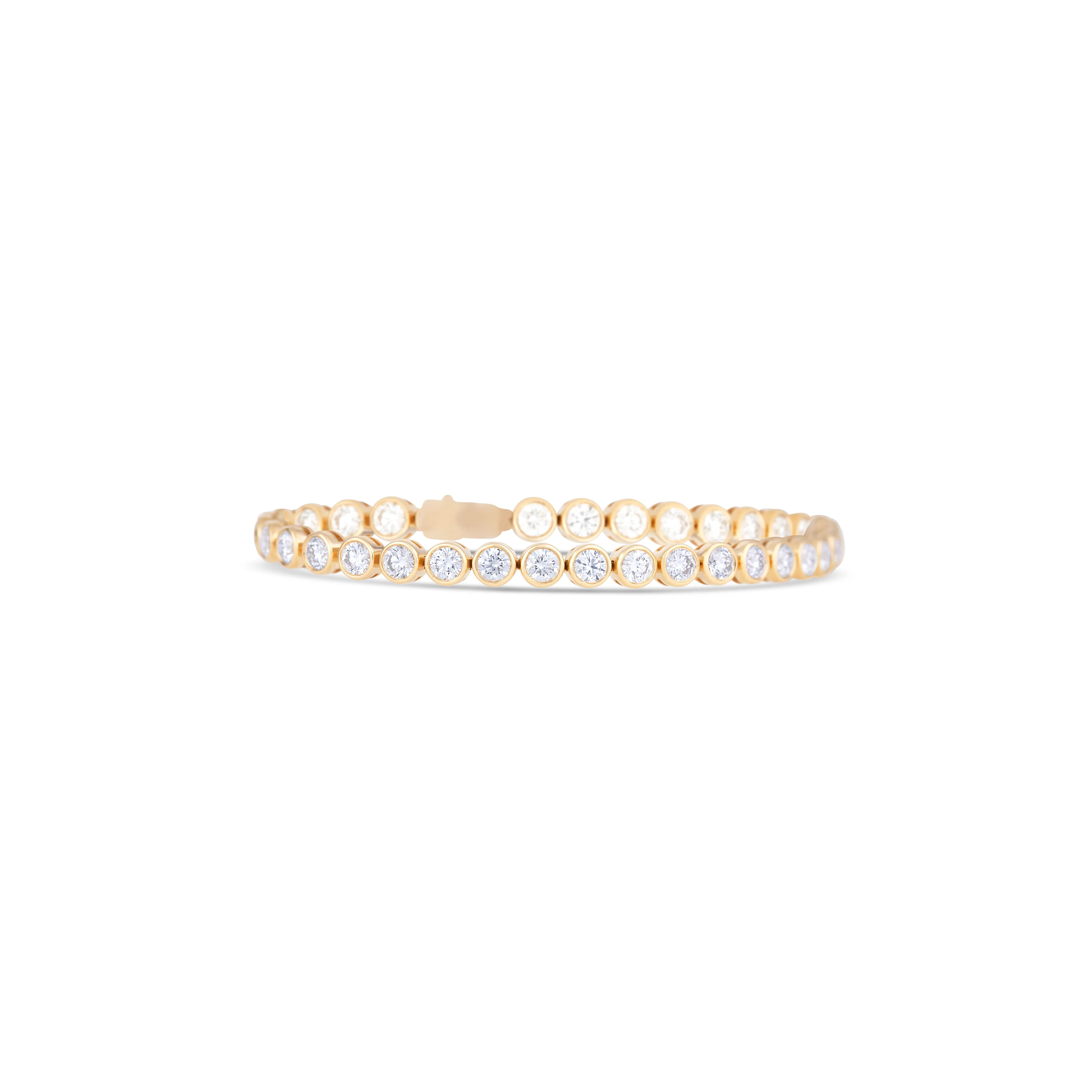 14K Yellow Gold Round Diamond Bracelet - Image 3