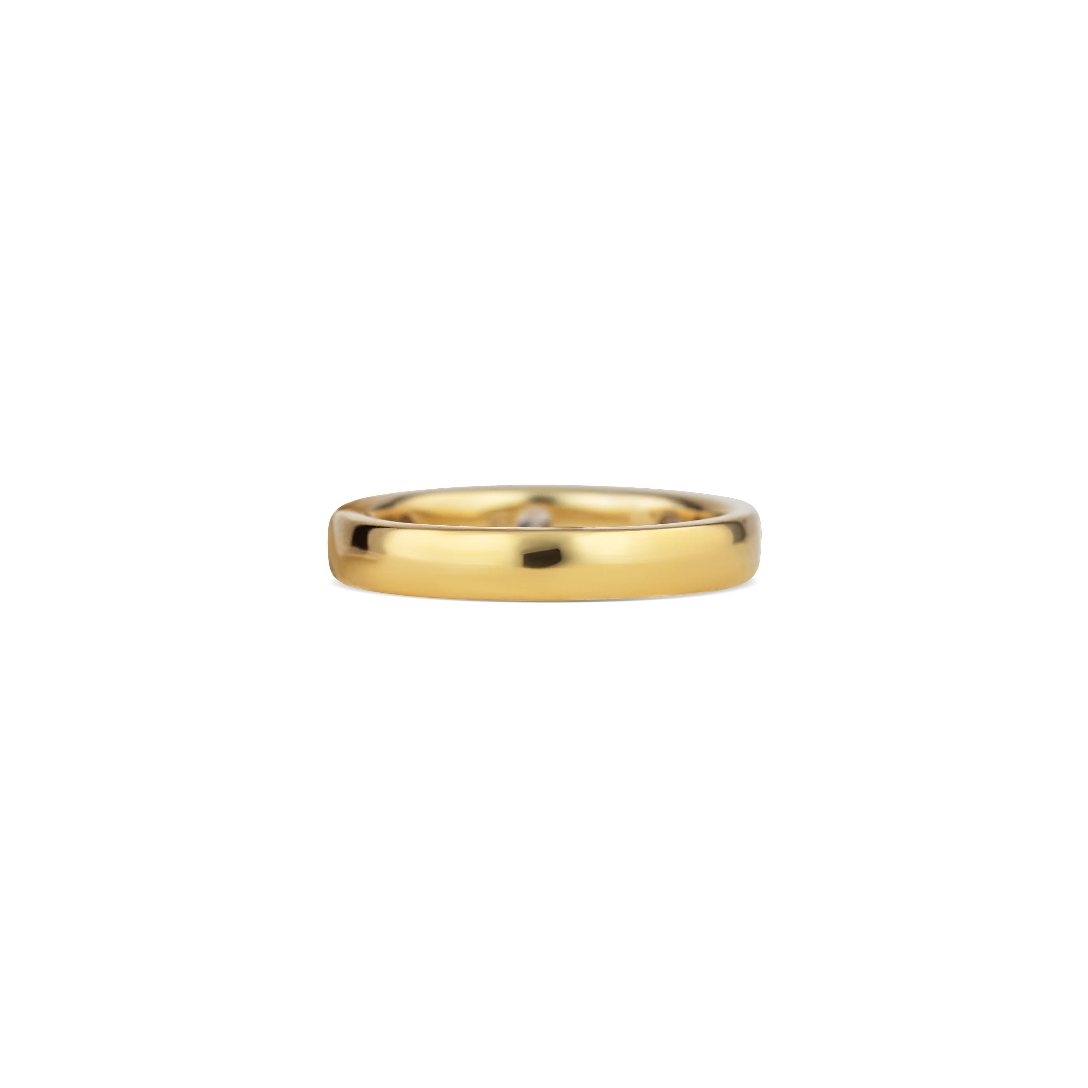 14K Yellow Gold Round Diamond Pattern Band - Image 4