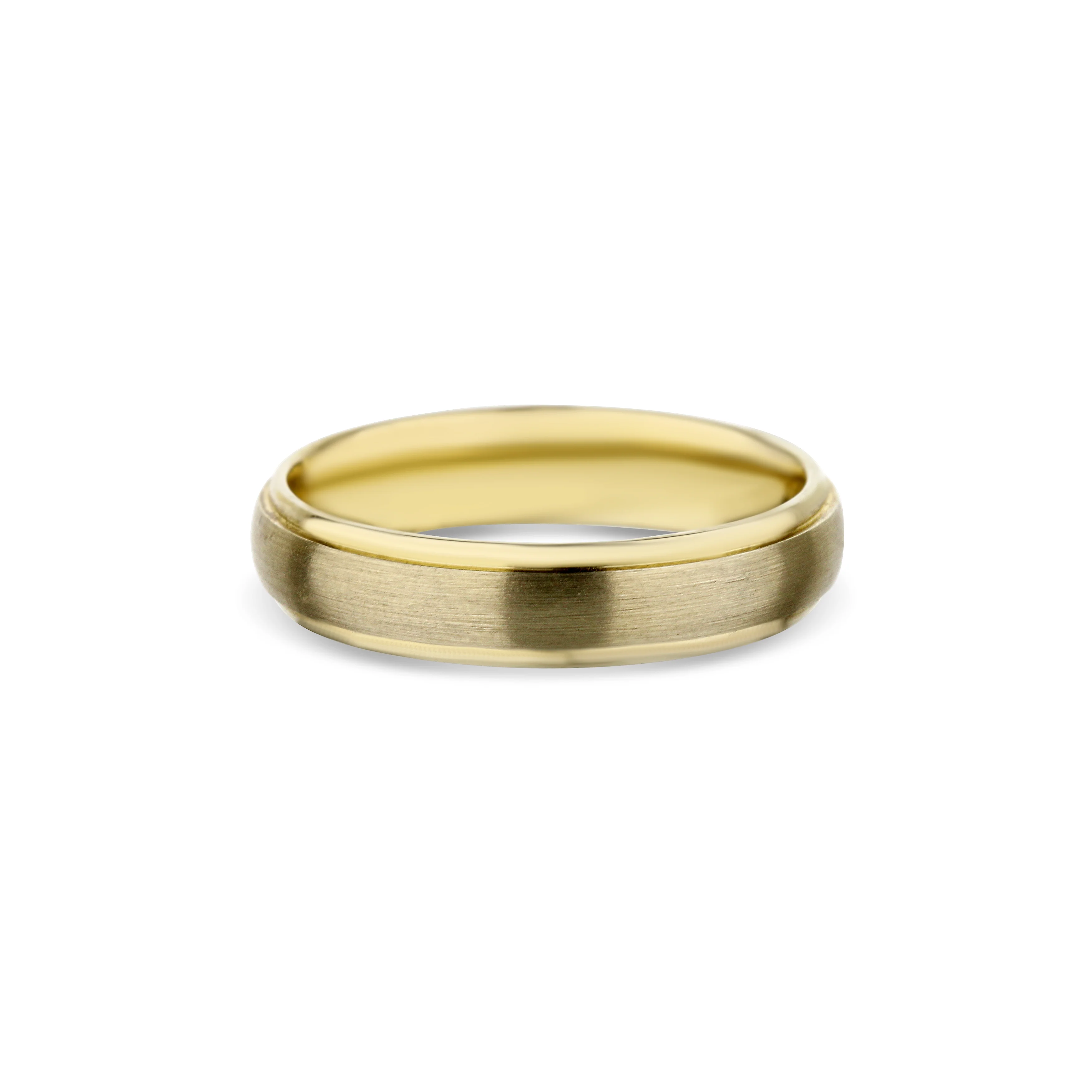 14K Yellow Gold Round Edge Low Dome Wedding Band 5mm