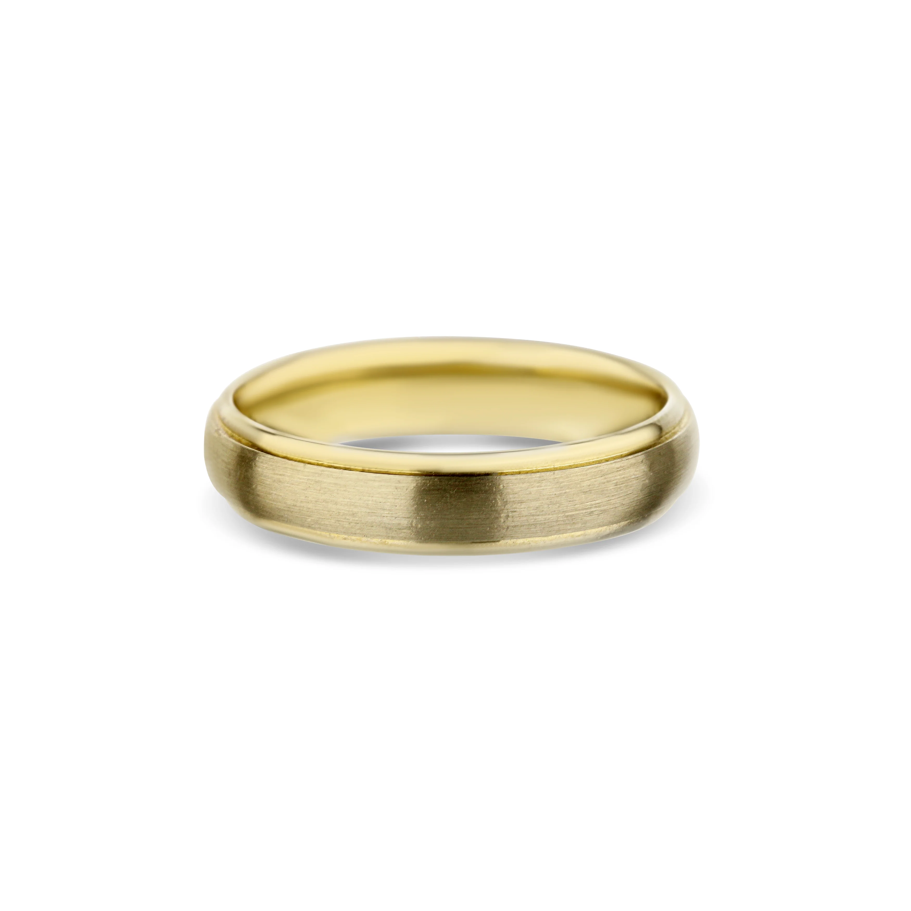 14K Yellow Gold Round Edge Low Dome Wedding Band 5mm - Image 2
