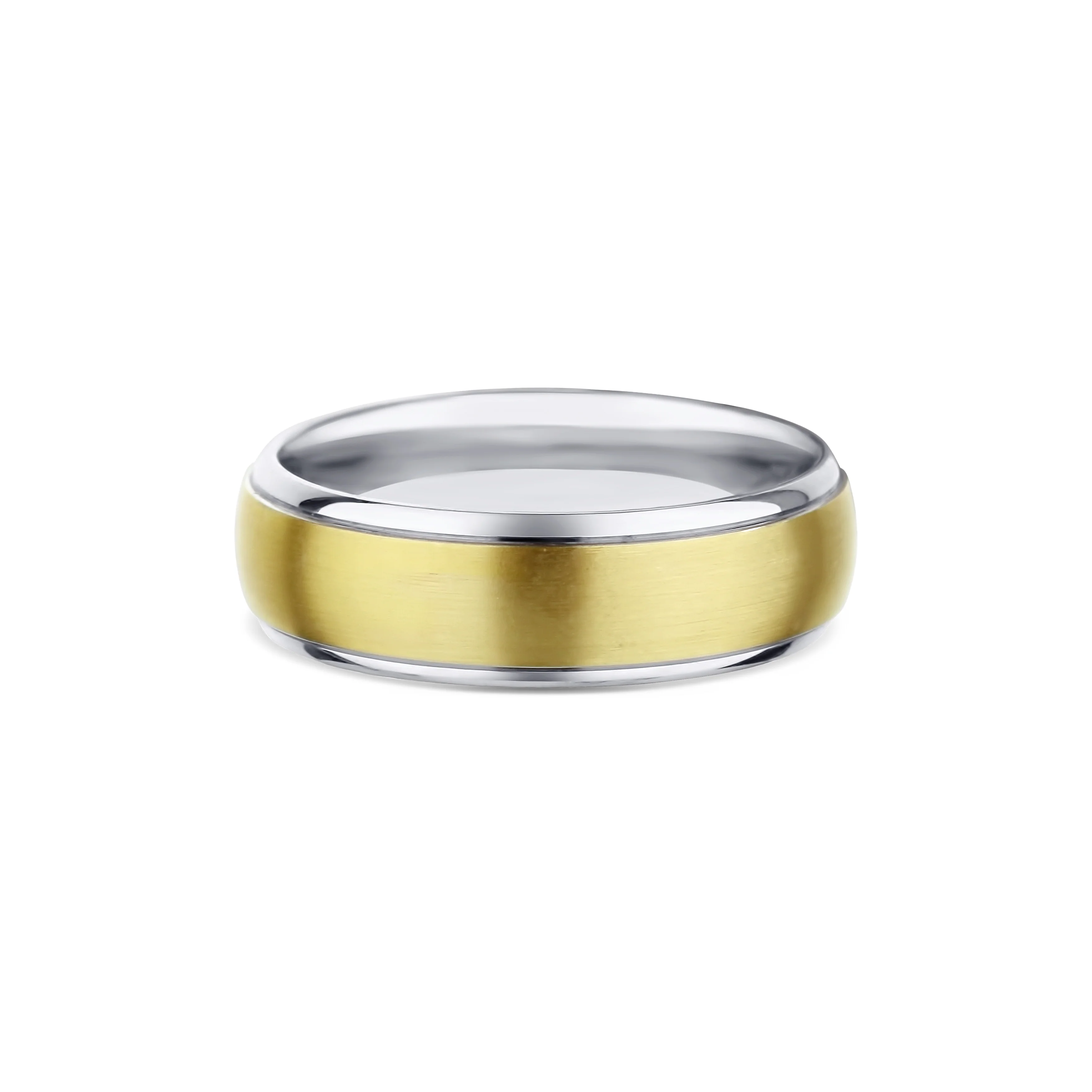 14K Yellow Gold Round Edge Low Dome Wedding Band 7mm - Image 3