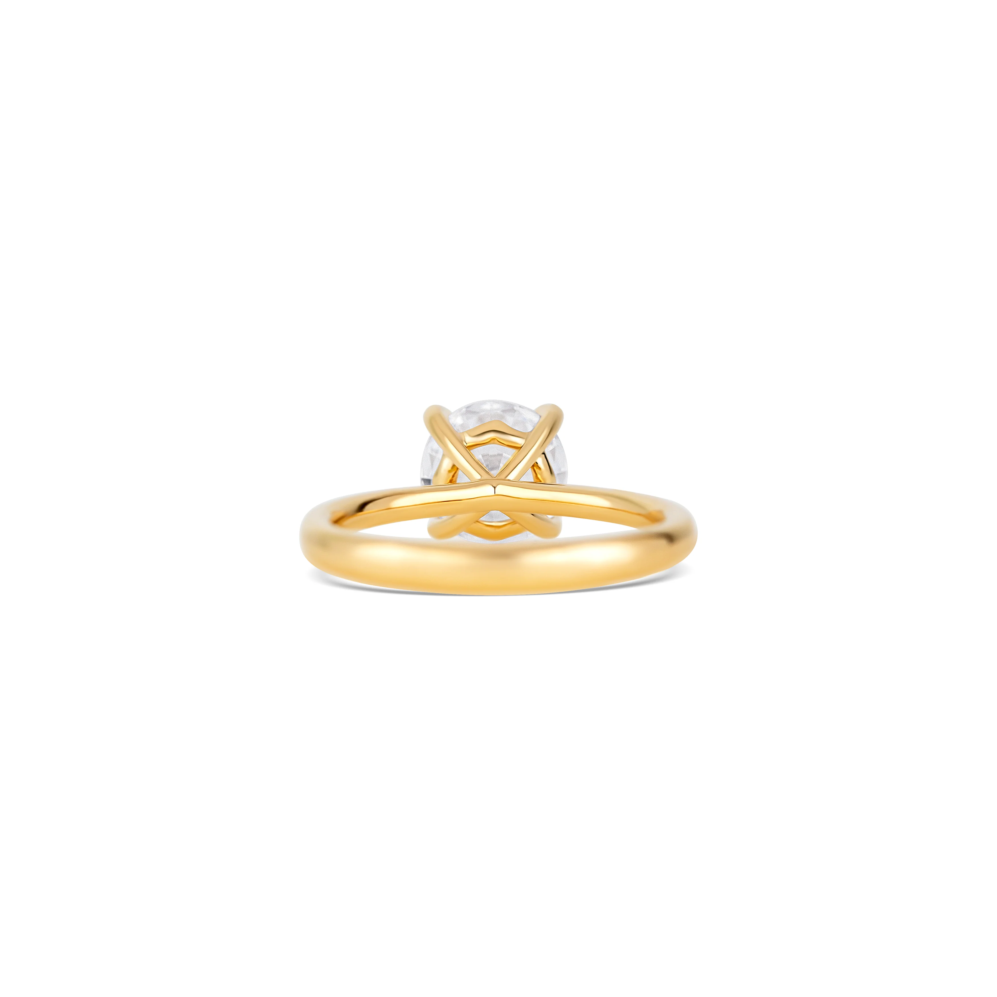 14K Yellow Gold Timeless Round Solitaire Engagement Ring Setting - Image 4
