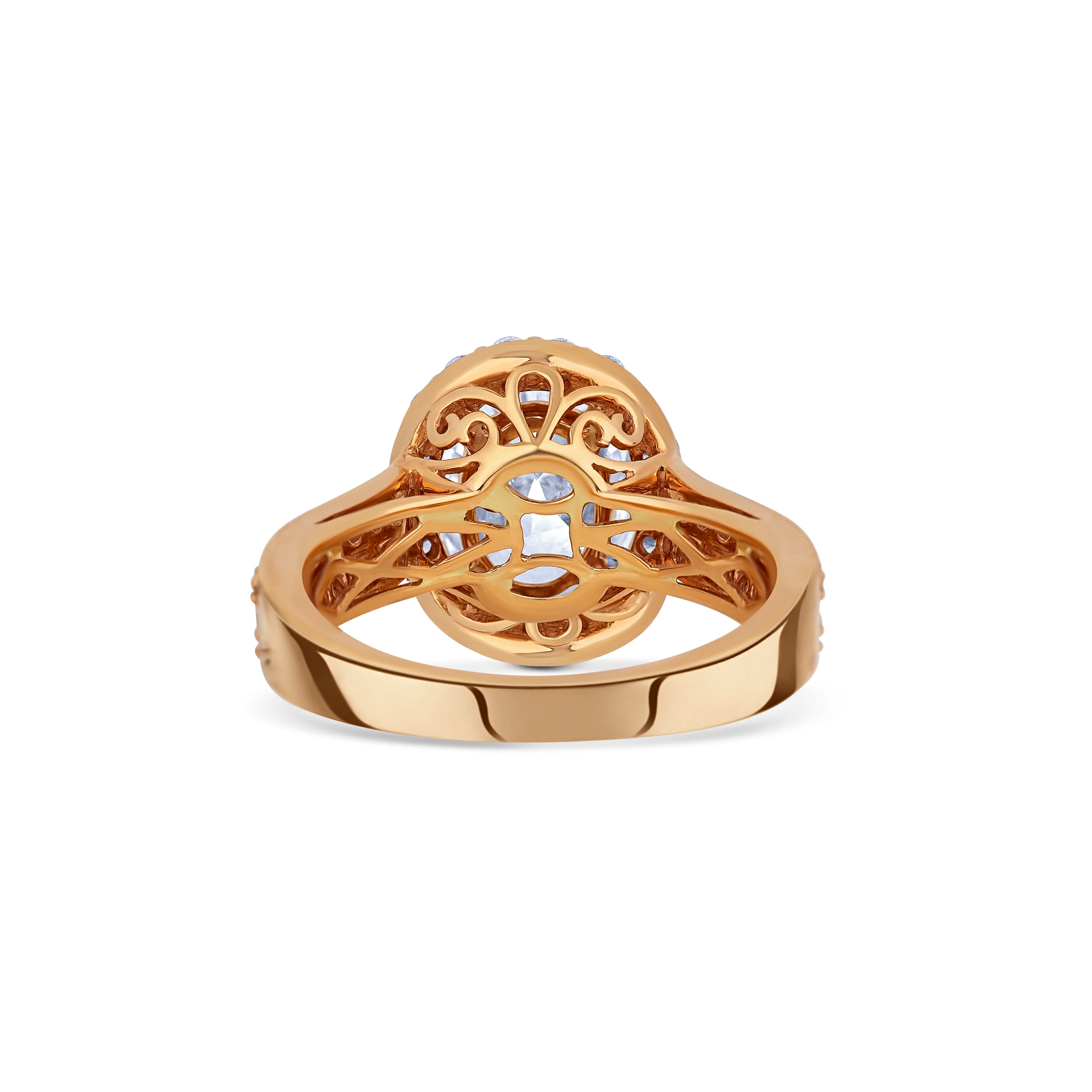 18K Rose Gold Opulent Oval Set In Rose Gold Engagement Ring - Image 4