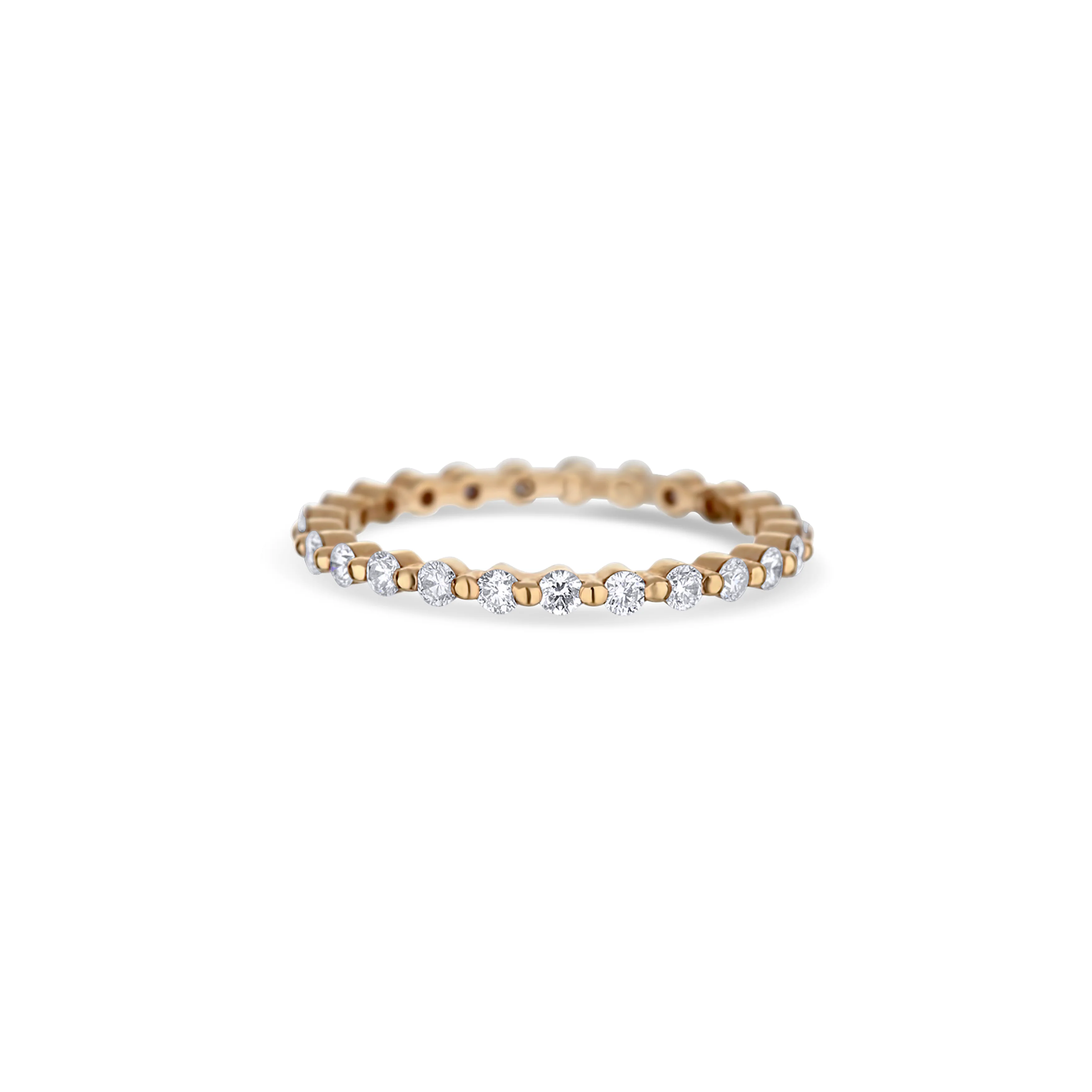 18K Rose Gold Petite Diamond Eternity Band - Image 2