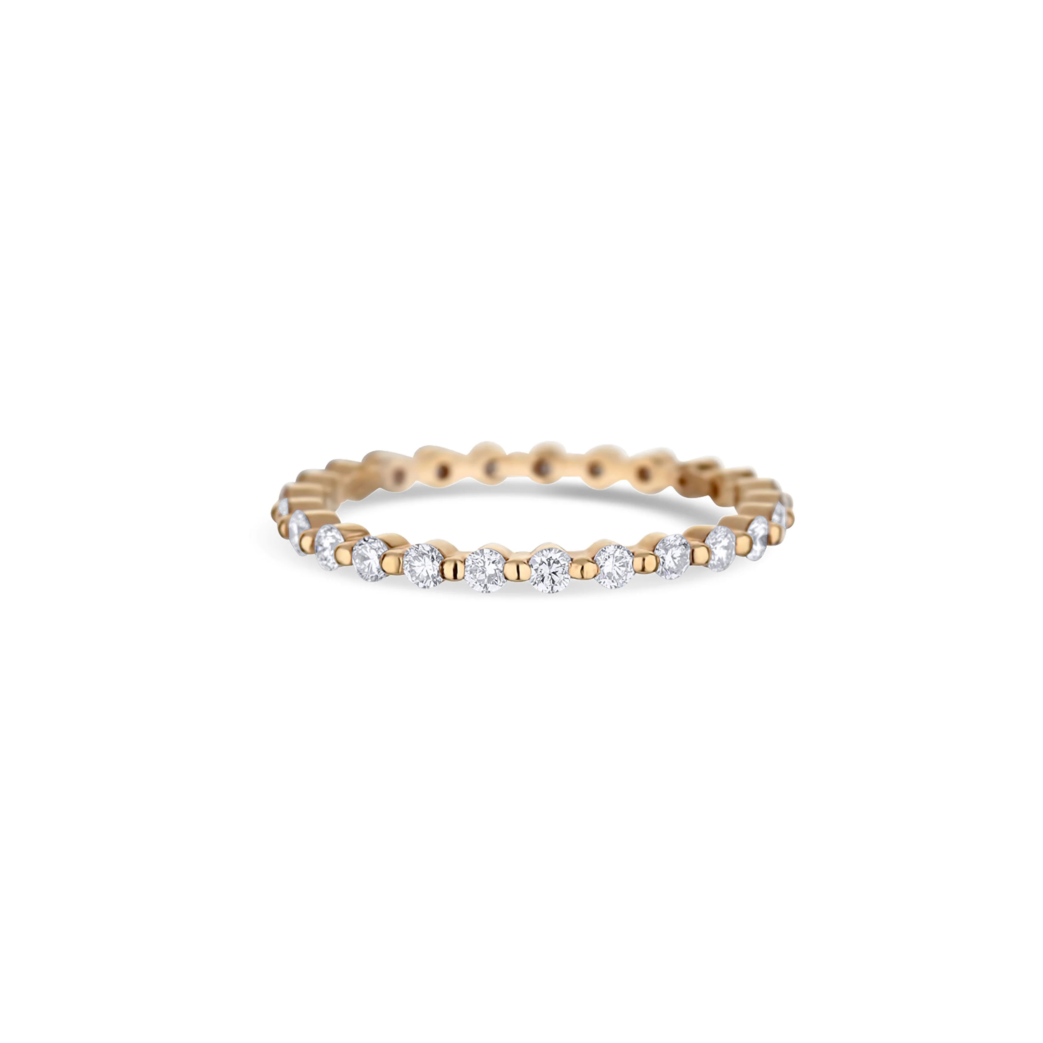 18K Rose Gold Petite Diamond Eternity Band - Image 3
