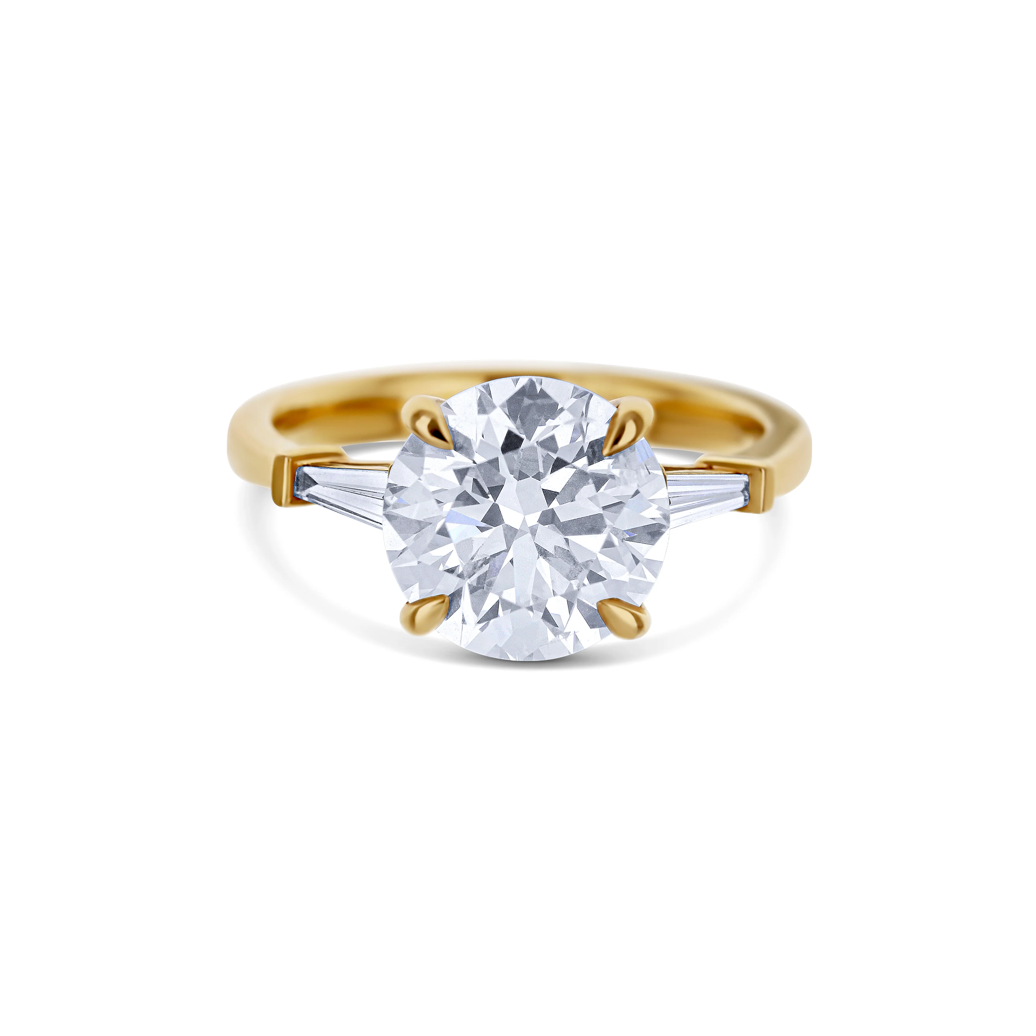 18K Rose Gold Round Diamond Engagement Ring