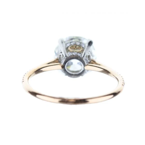 18K Rose Gold Round Diamond Engagement Ring With Round Diamond Accents - Image 4