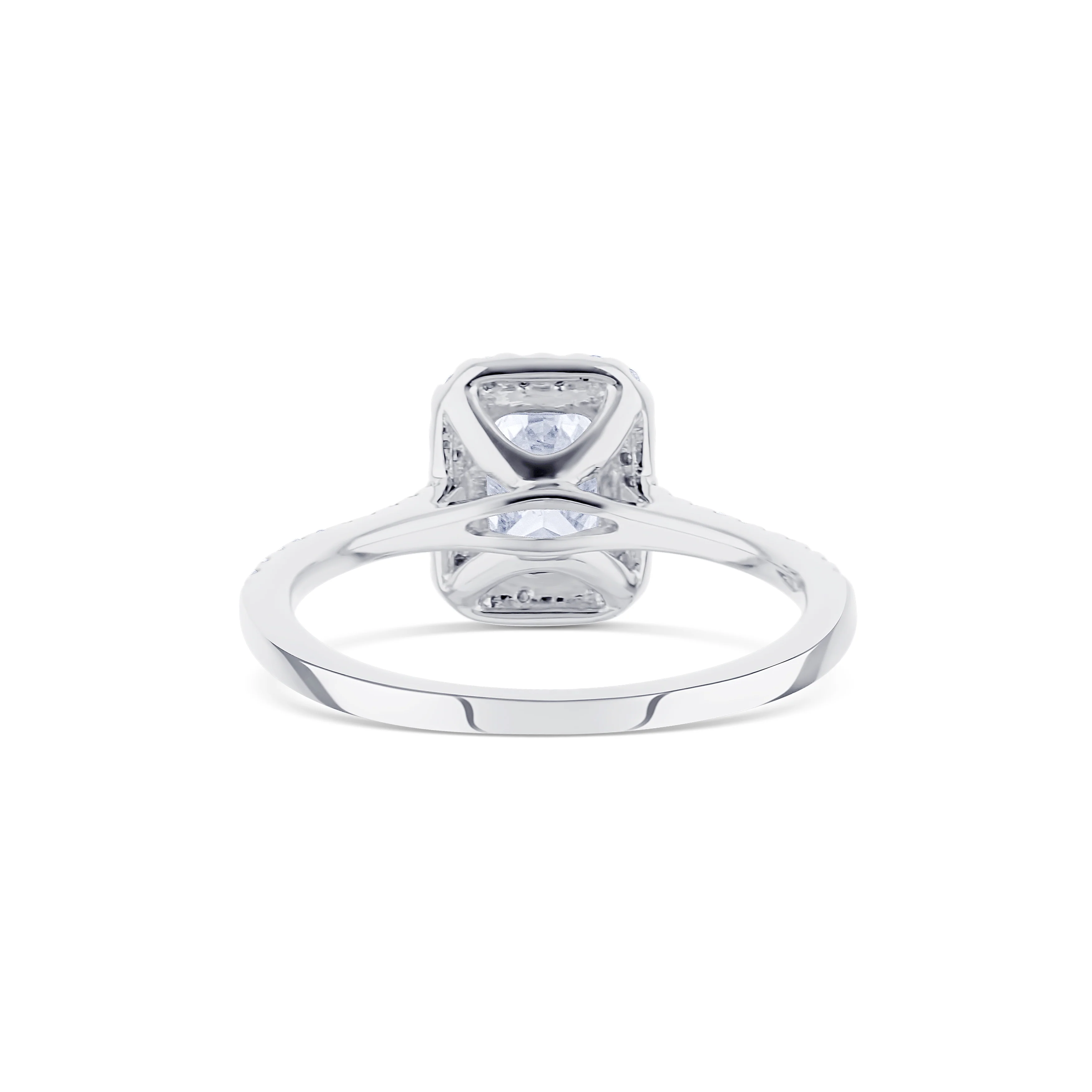 18K White Gold 0.98 Carat Radiant Diamond Halo Ring - Image 4