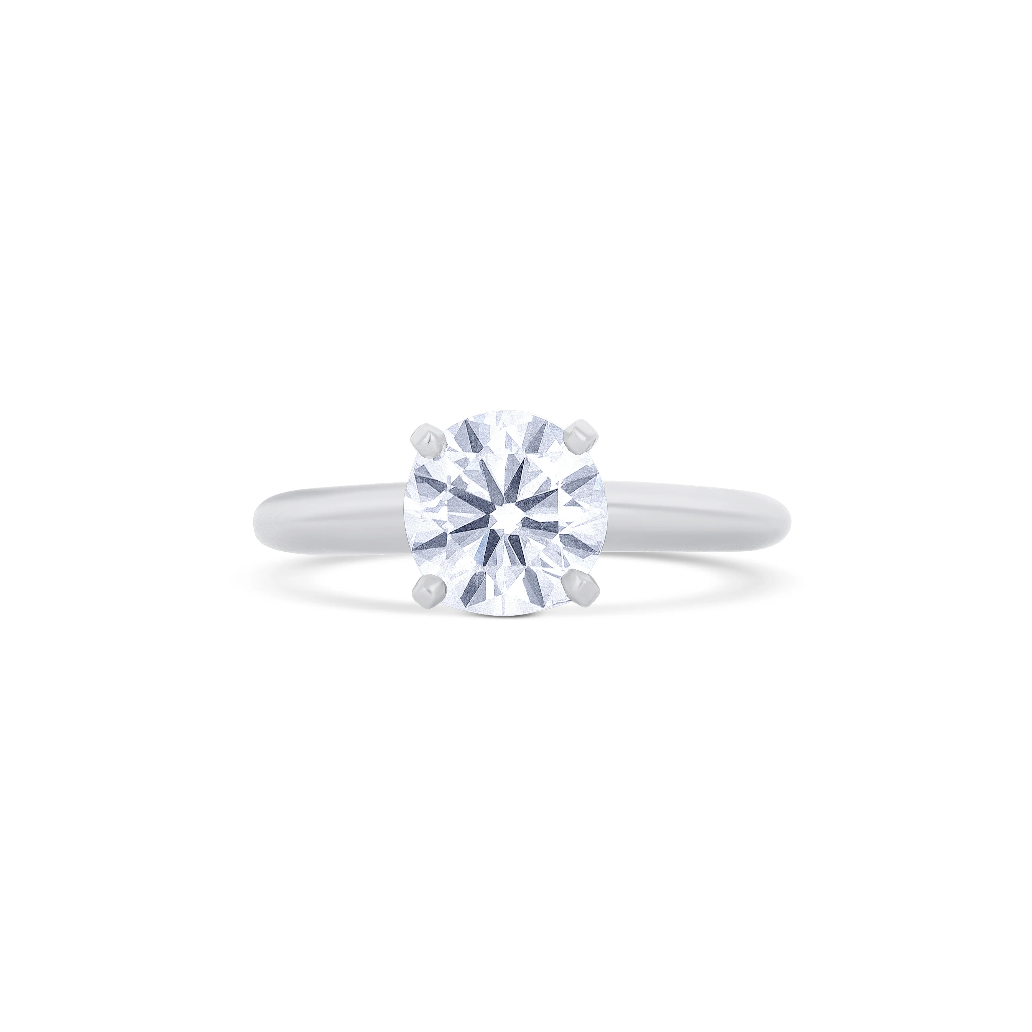 18K White Gold Brilliant Round Cut Diamond Solitaire Engagement Ring