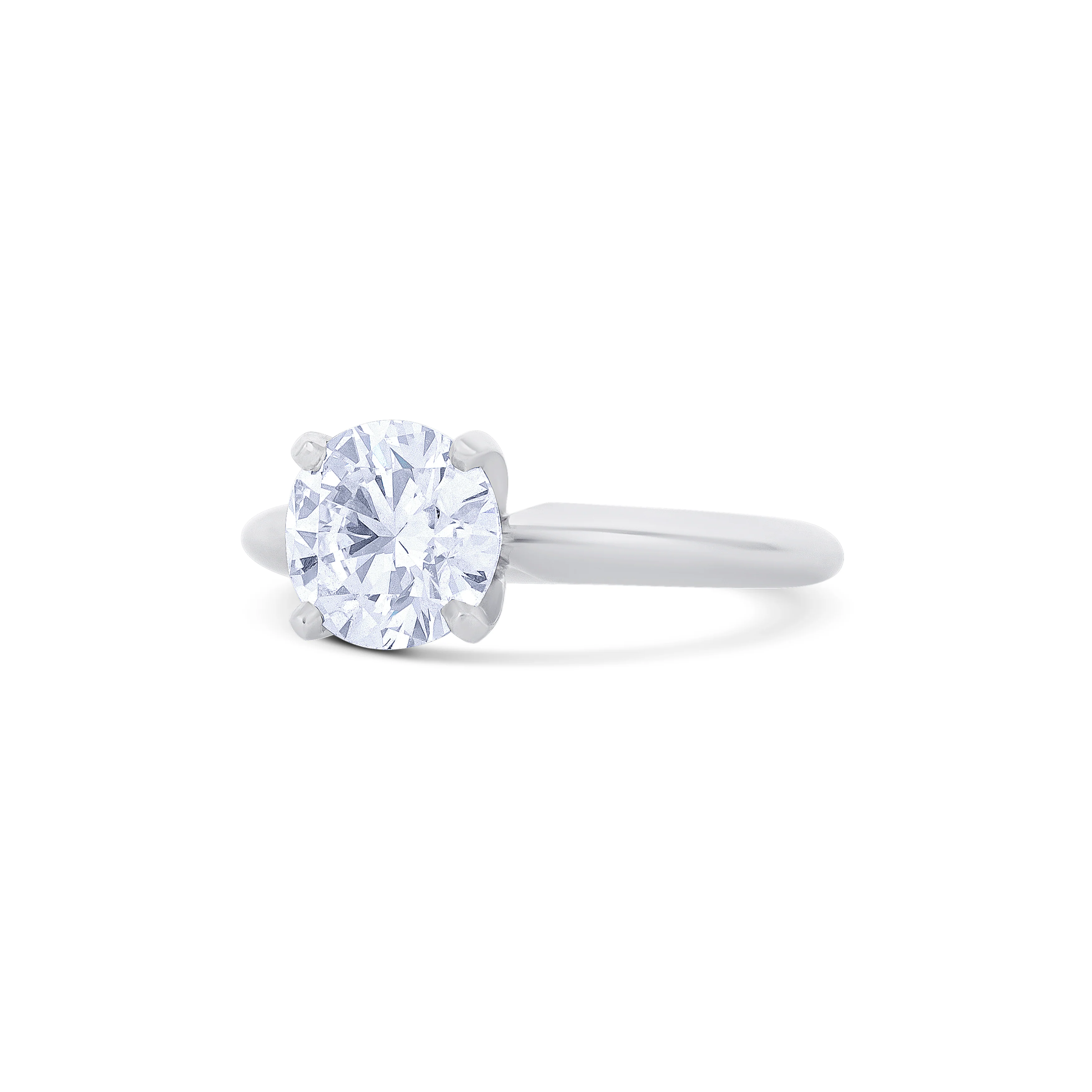 18K White Gold Brilliant Round Cut Diamond Solitaire Engagement Ring - Image 2