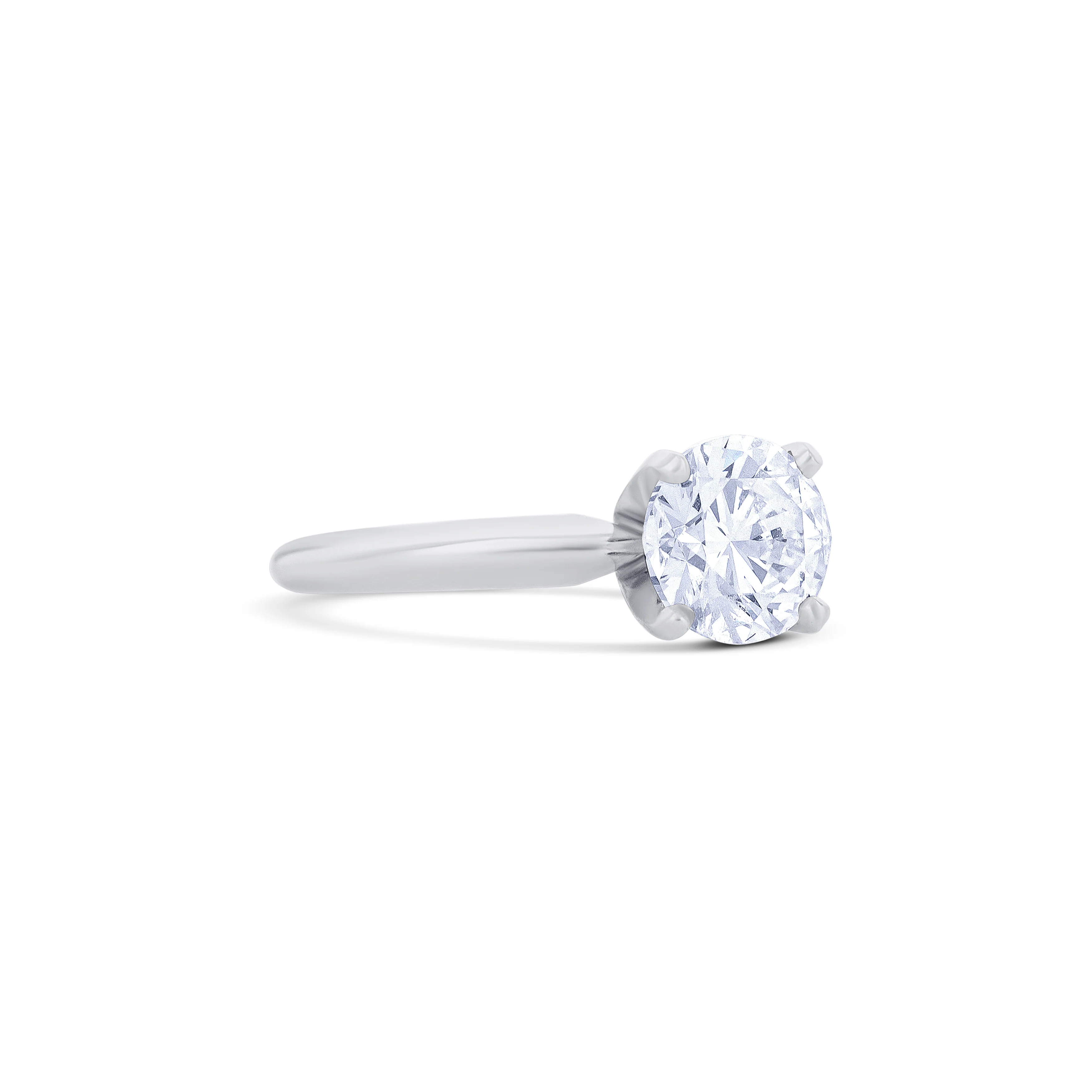 18K White Gold Brilliant Round Cut Diamond Solitaire Engagement Ring - Image 3