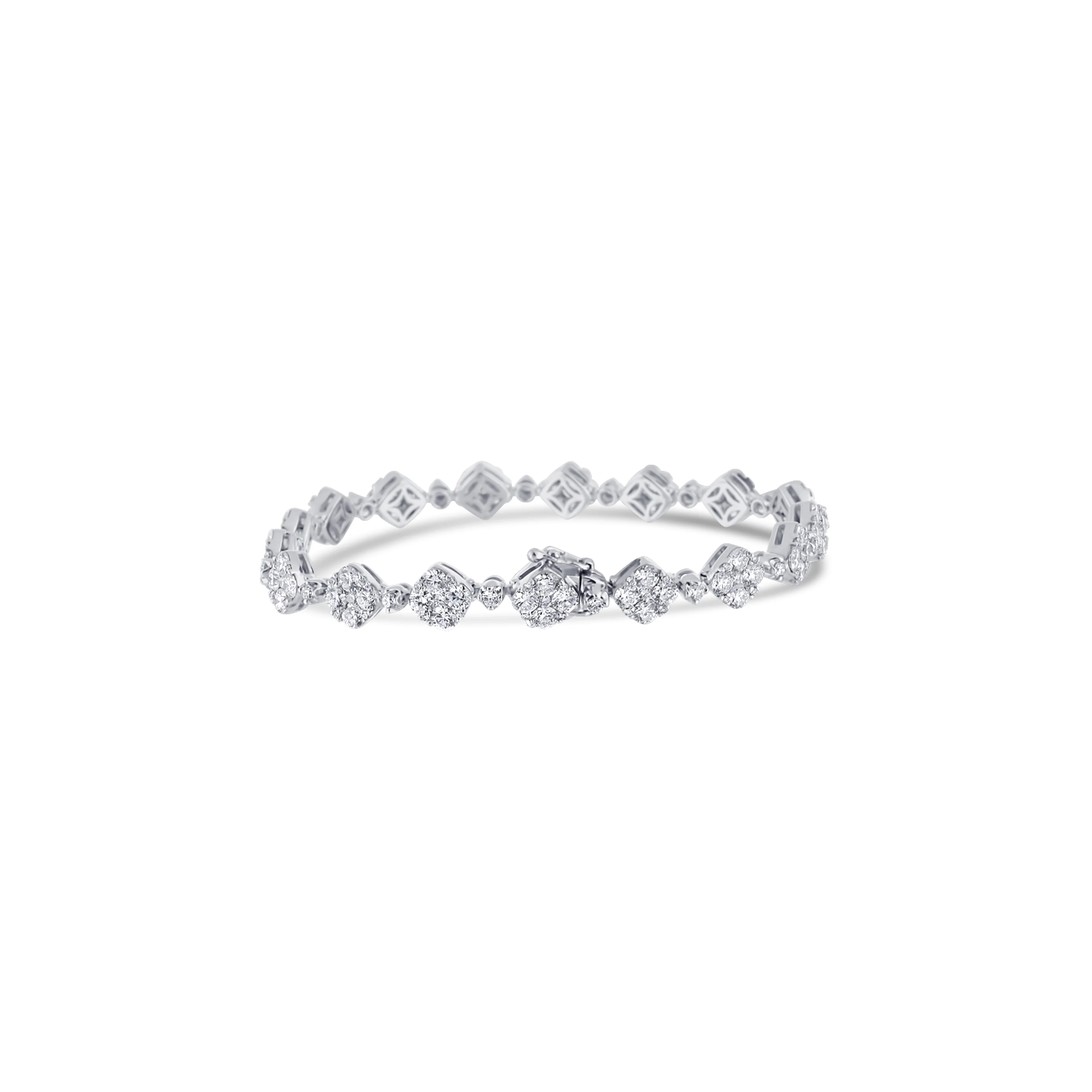 18K White Gold Diamond Shaped Setting Bracelet - Image 3