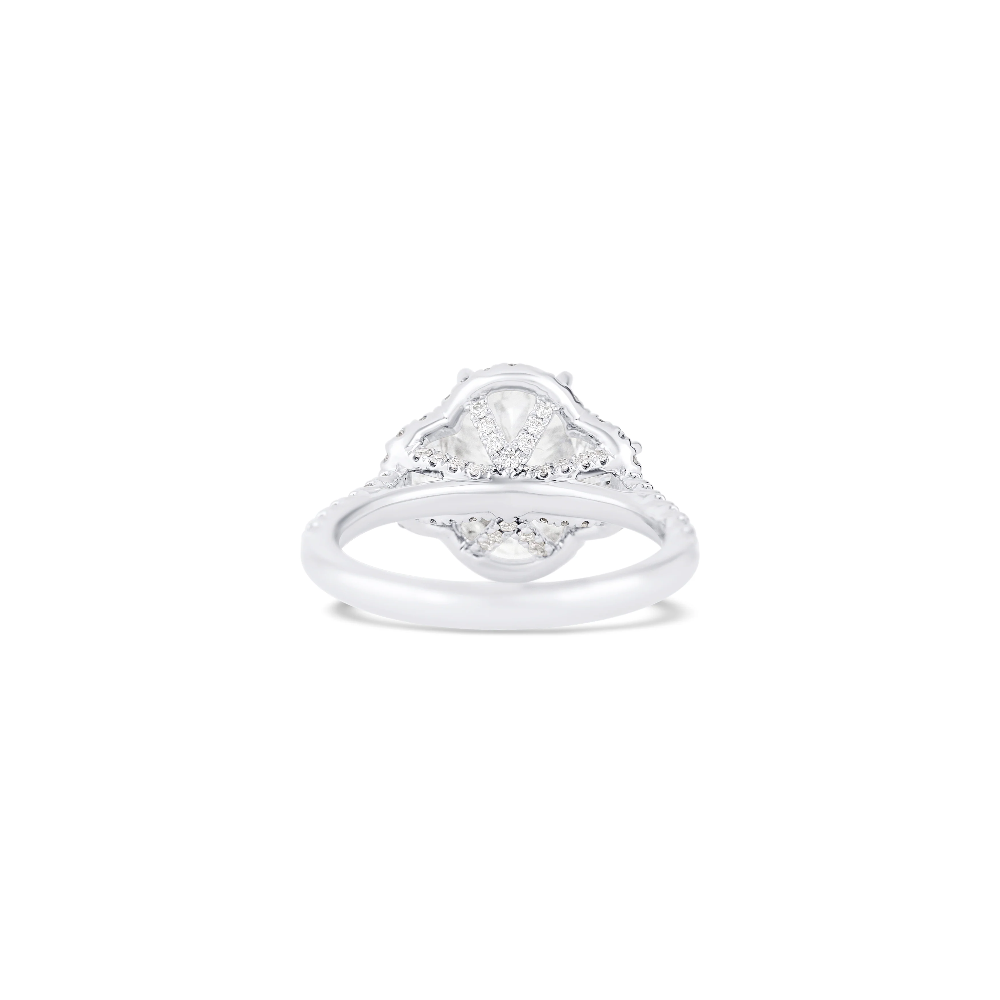 18K White Gold Lab Grown Oval Diamond Engagement Ring 3.00 ct - Image 4