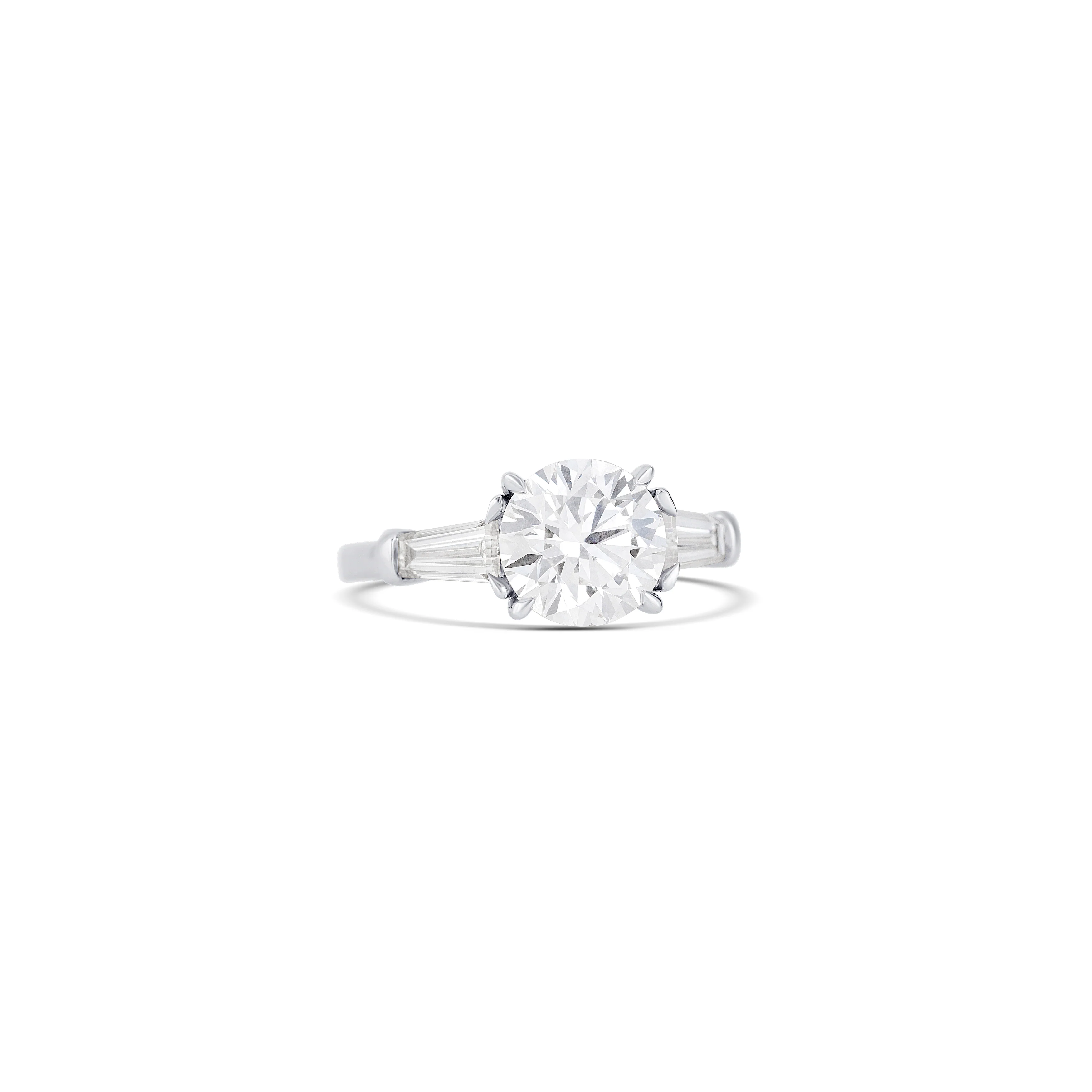 18K White Gold Lab Grown Round Diamond Engagement Ring 2.55 ct - Image 3