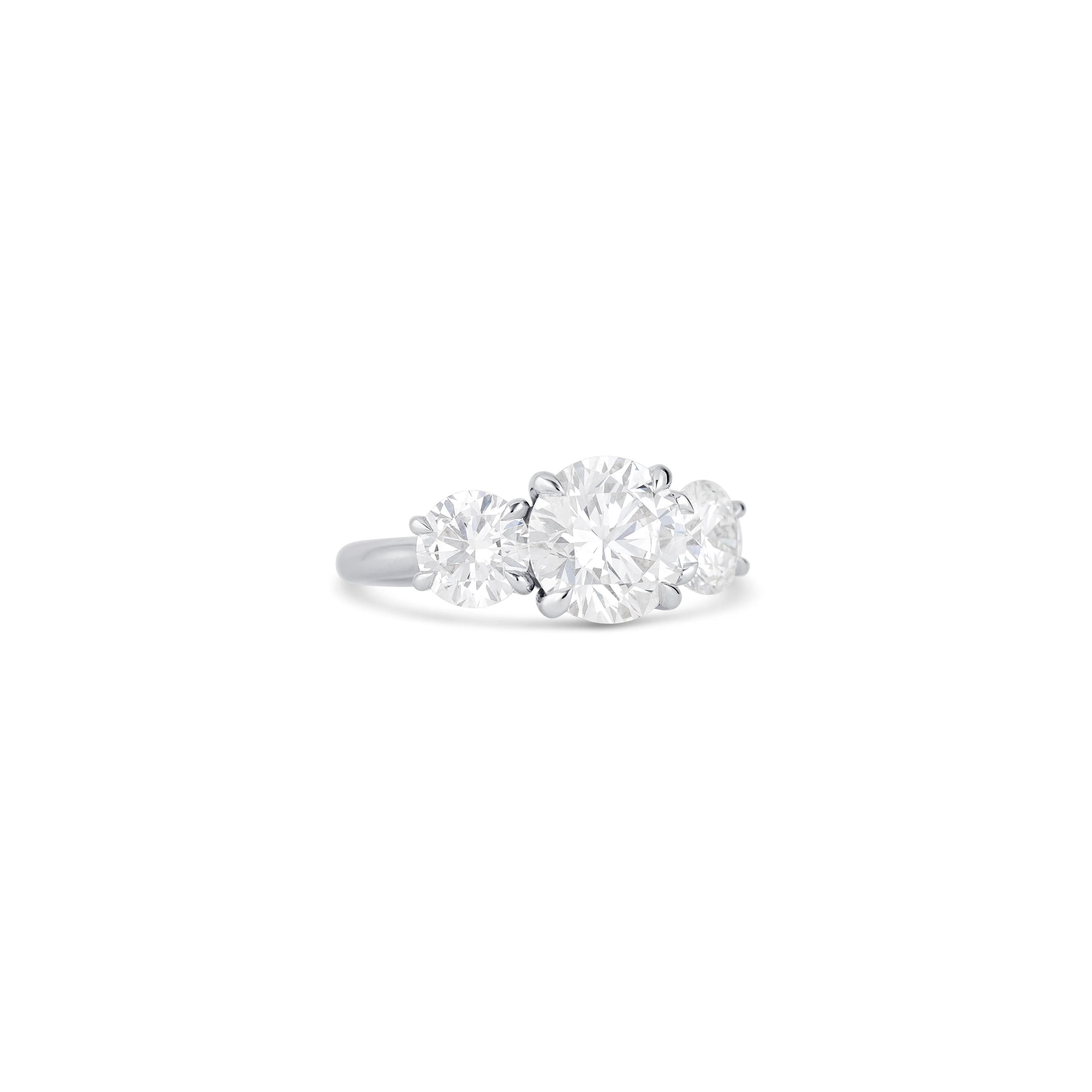 18K White Gold Lab Grown Round Diamond Engagement Ring 3.02 ct - Image 3