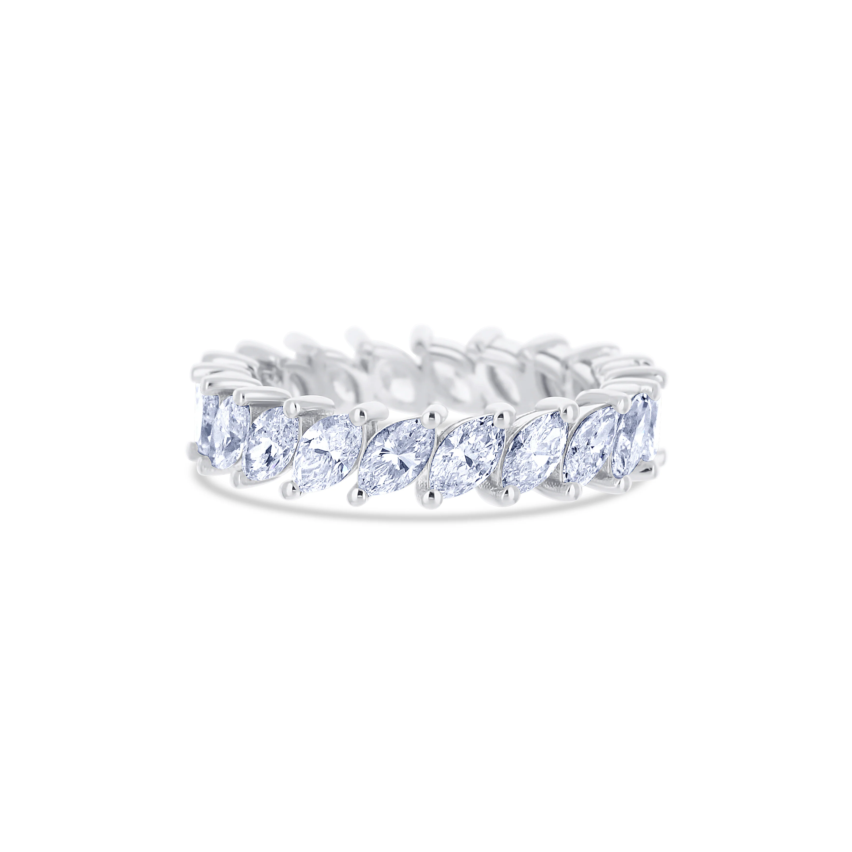 18K White Gold Marquise Cut Eternity Diamond Band