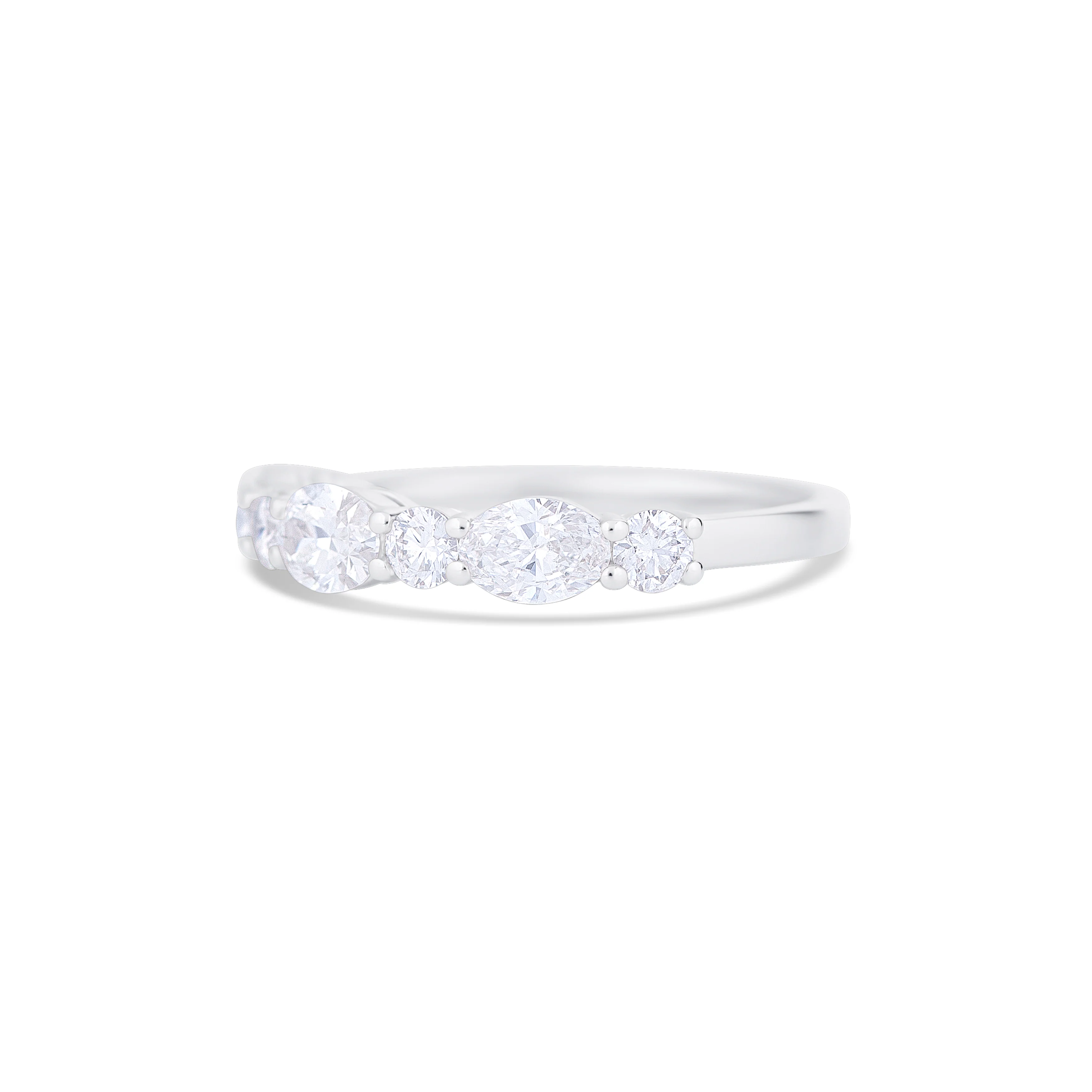 18K White Gold Multi Shape Diamond Half Eternity Band - Image 2
