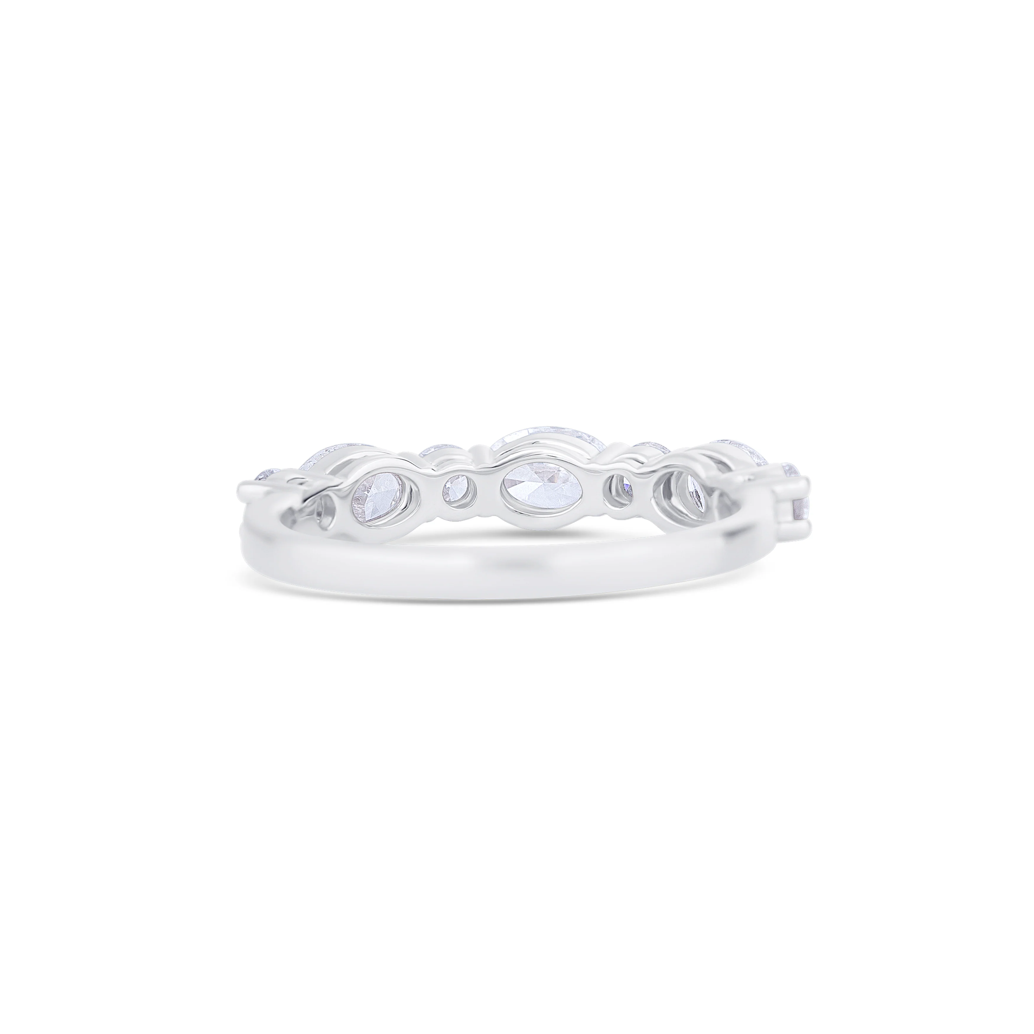 18K White Gold Multi Shape Diamond Half Eternity Band - Image 4