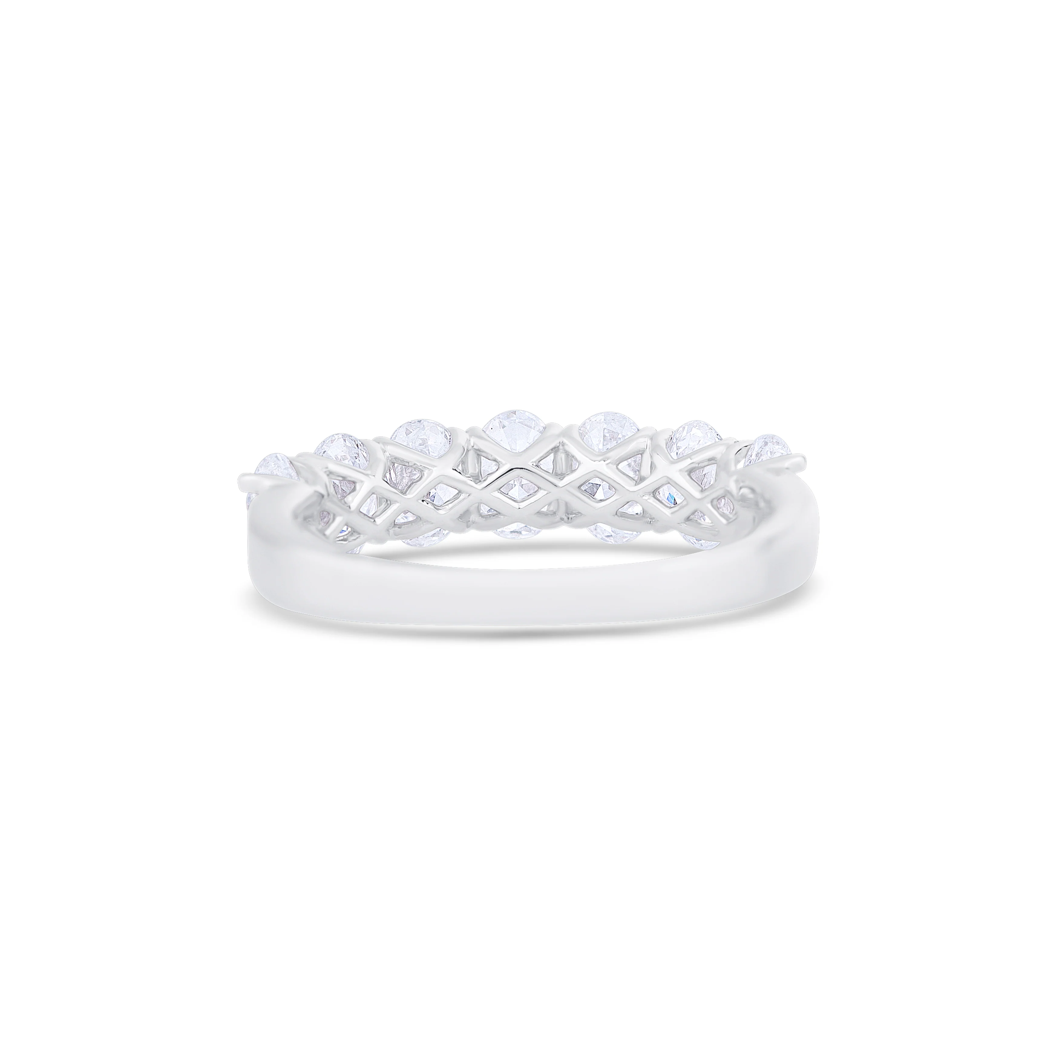 18K White Gold Oval Diamond Half Eternity Band - Image 4