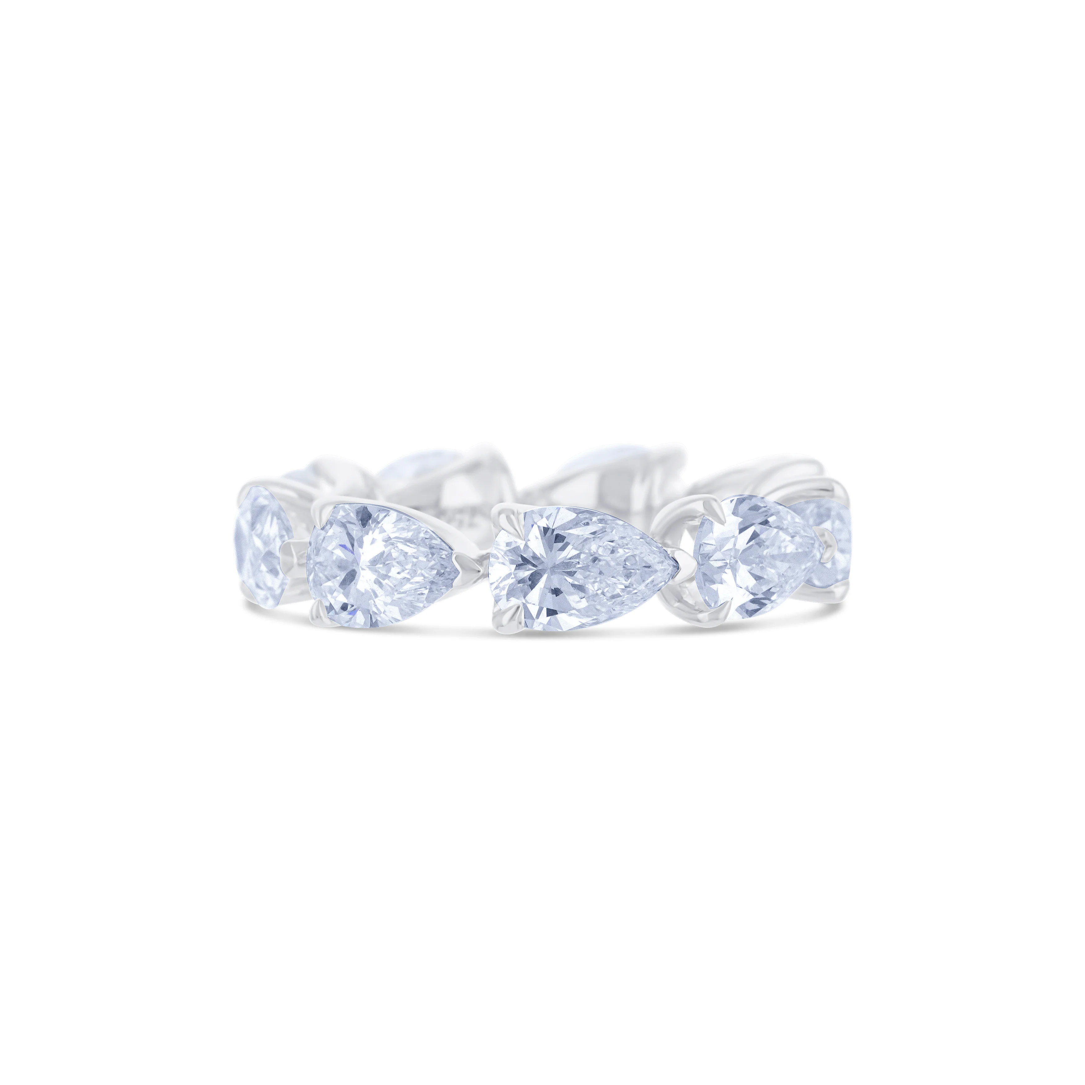 18K White Gold Pear Cut Diamond Eternity Band - Image 2