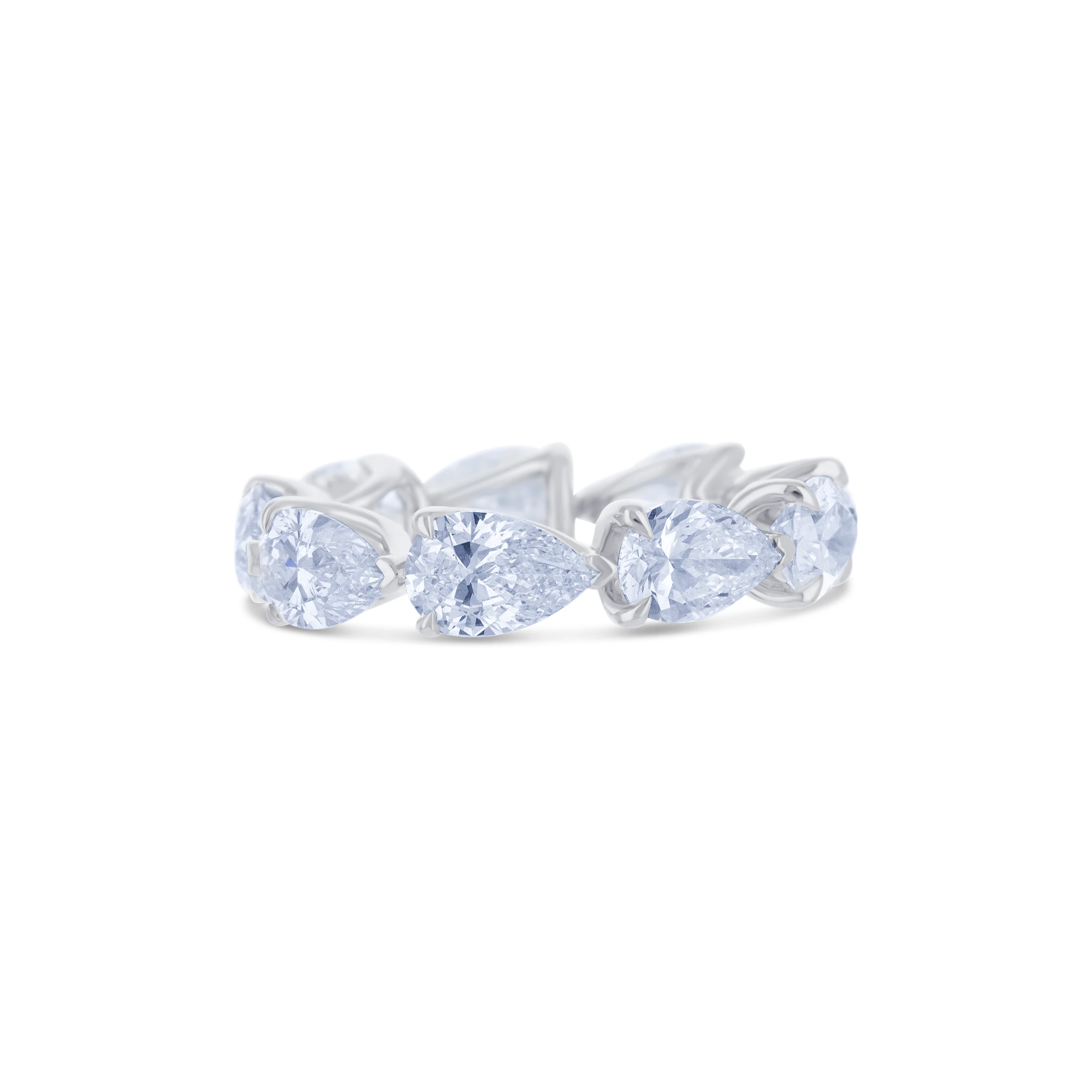 18K White Gold Pear Cut Diamond Eternity Band - Image 3