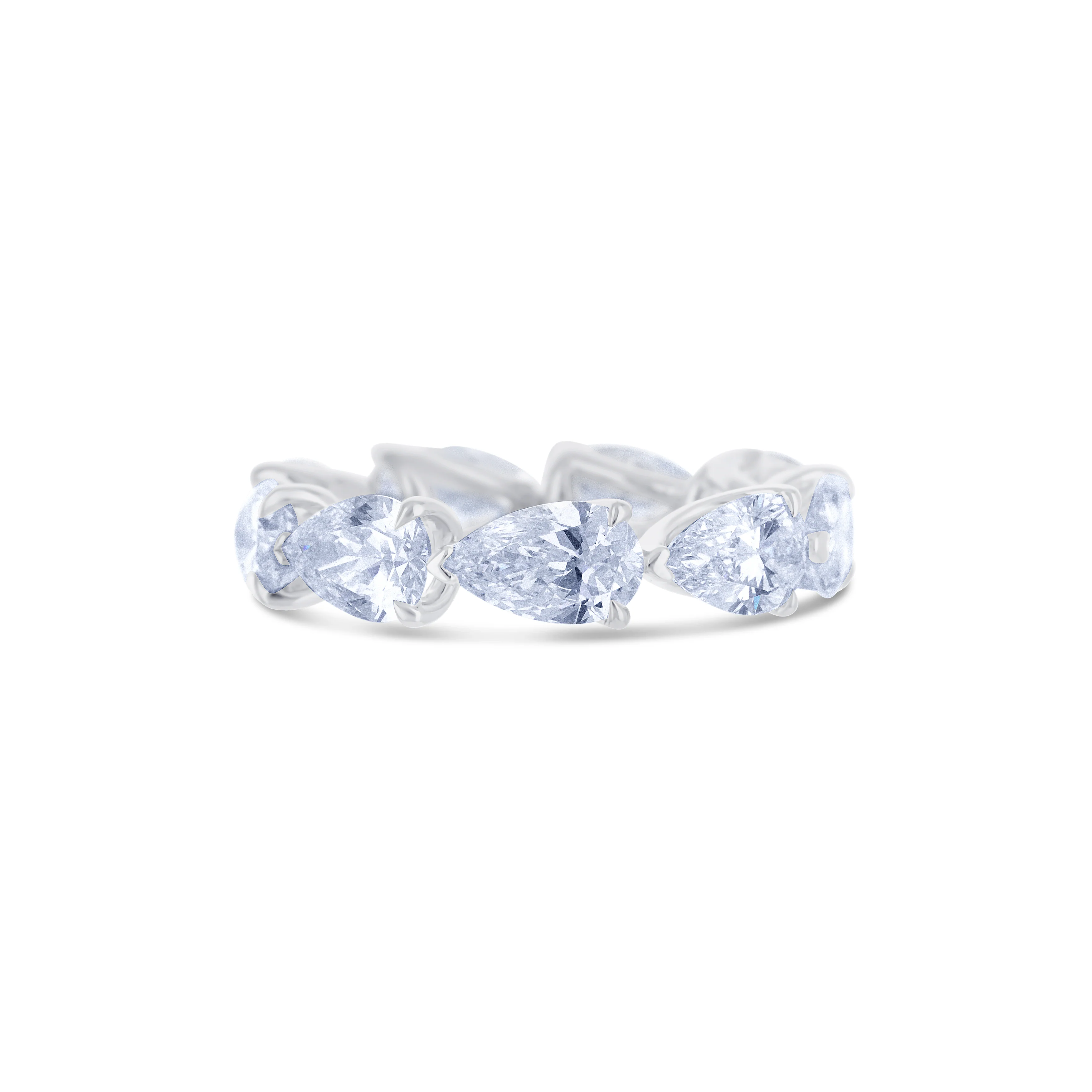 18K White Gold Pear Cut Diamond Eternity Band - Image 4