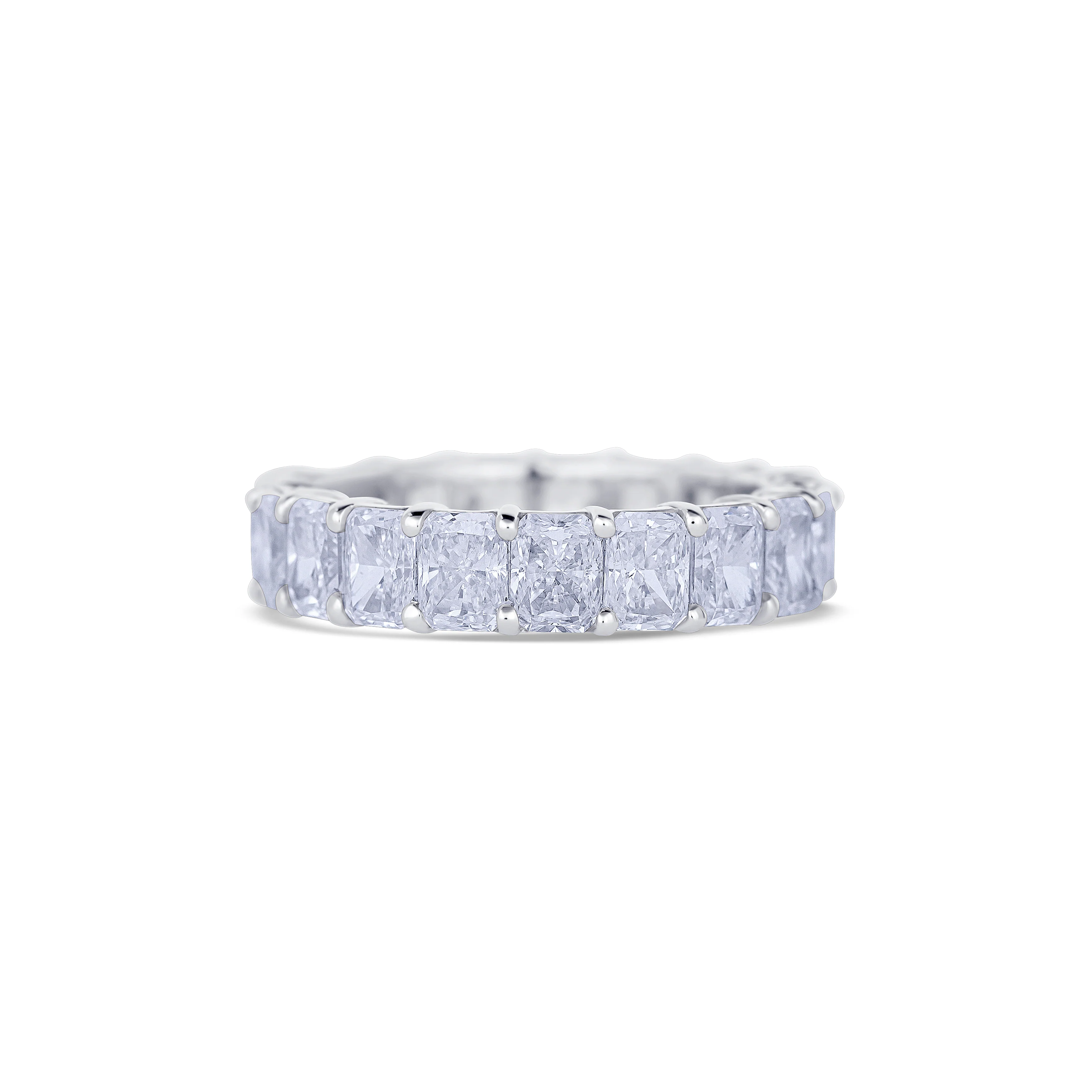 18K White Gold Radiant Cut Diamond Eternity Wedding Band