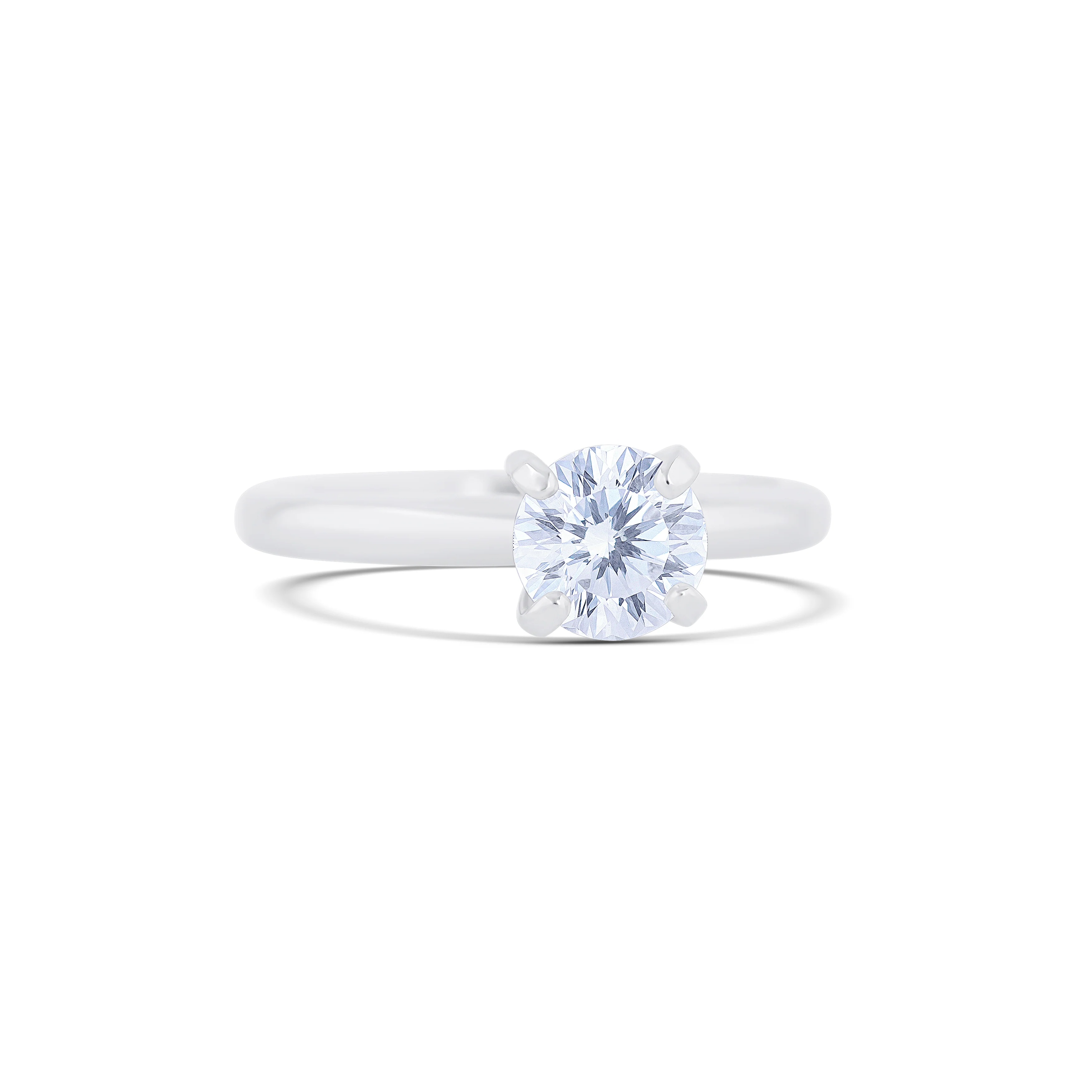 18K White Gold Round Cut Diamond Solitaire Engagement Ring - Image 3