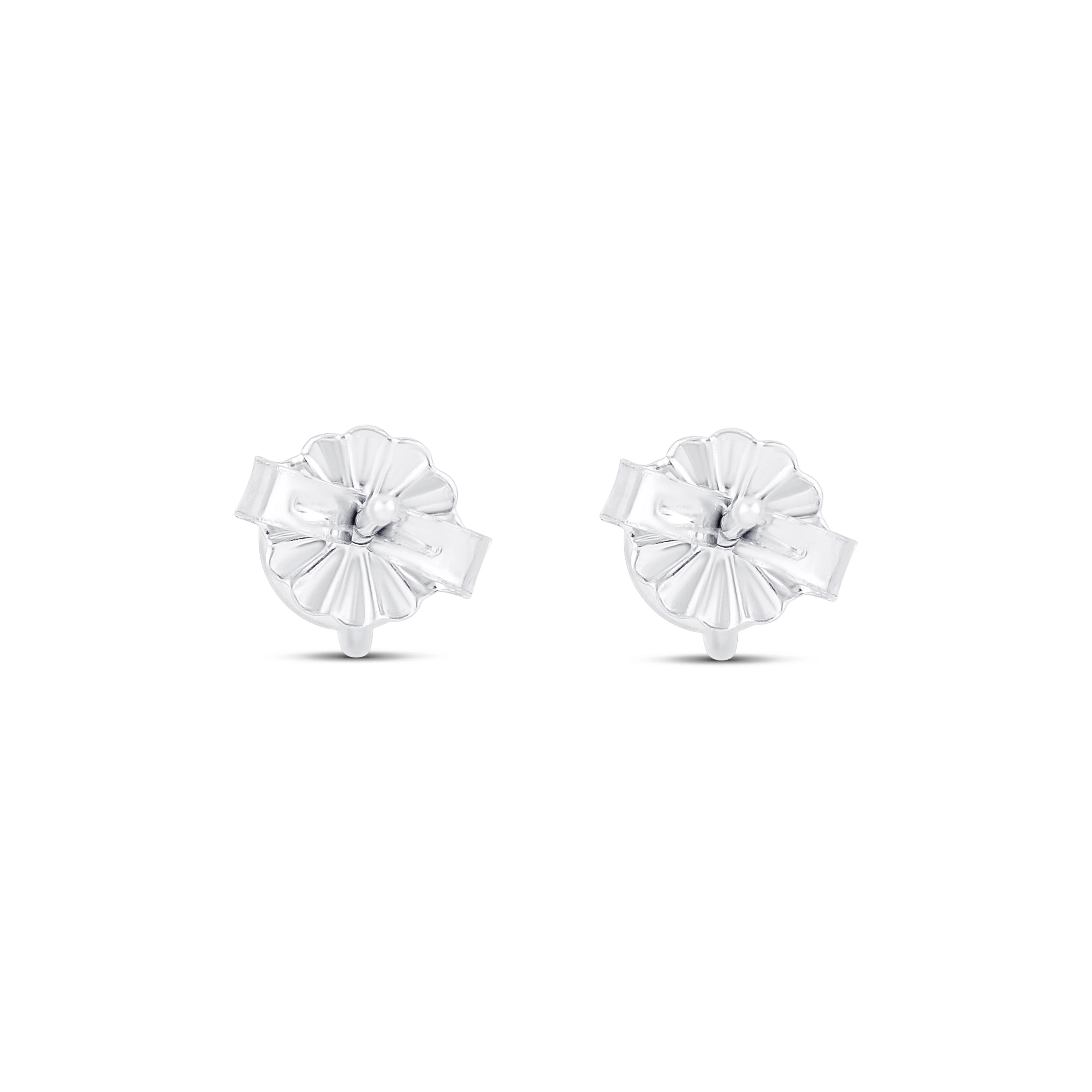 18K White Gold Round Cut Diamond Stud Earrings - Image 4