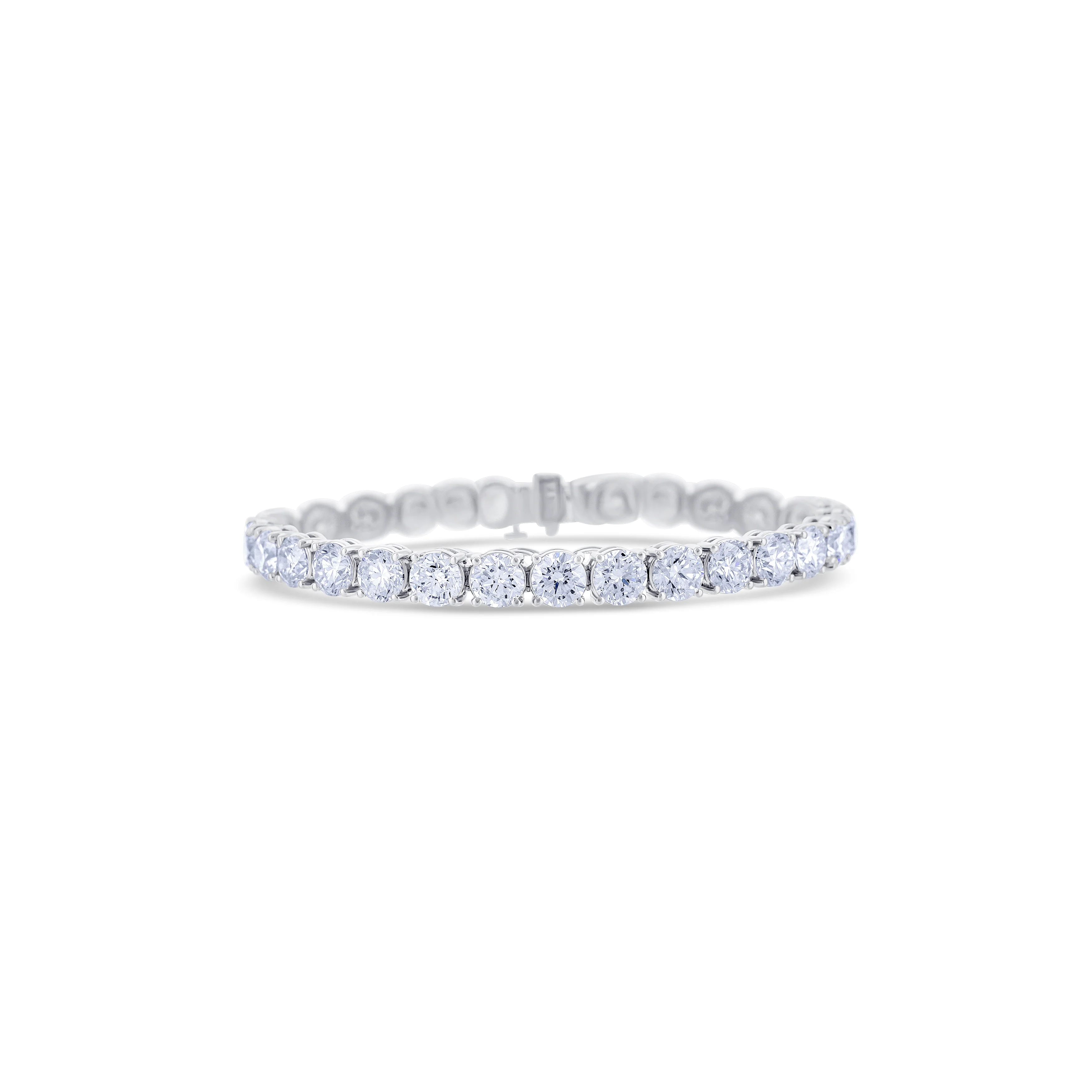 18K White Gold Round Cut Diamond Tennis Bracelet