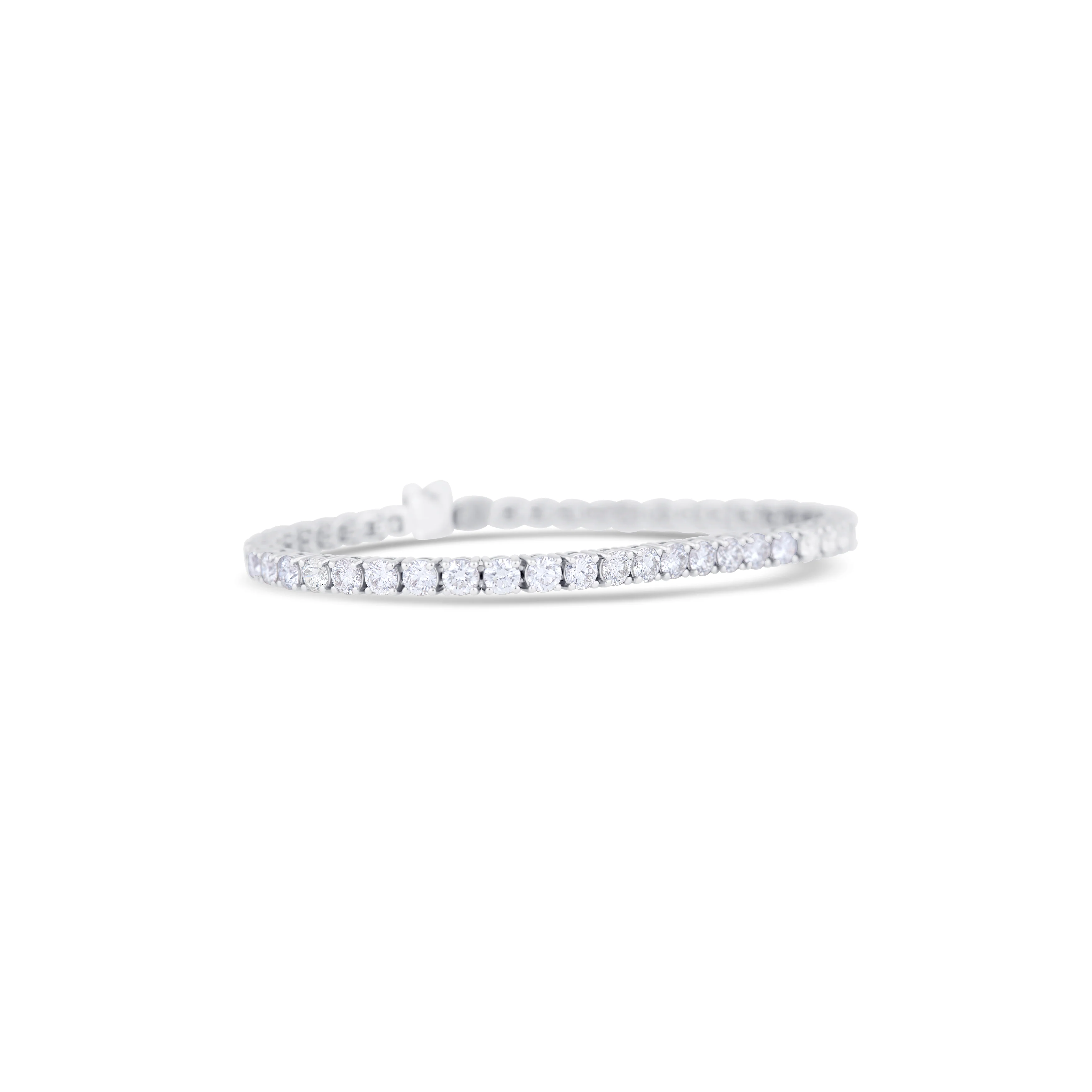 18K White Gold Round Diamond Bracelet - Image 3